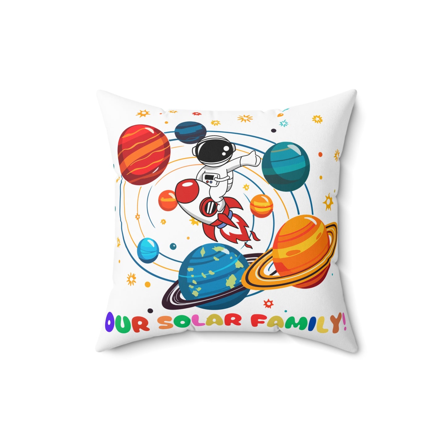 Our Solar Family! - Spun Polyester Square Pillow