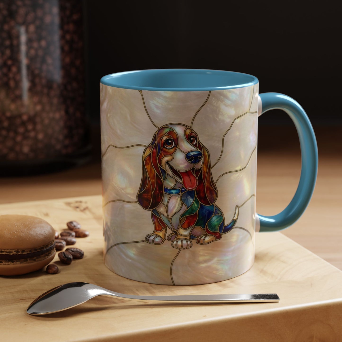 Basset Hound Stained Glass Accent Coffee Mug (11/15oz) - 14520