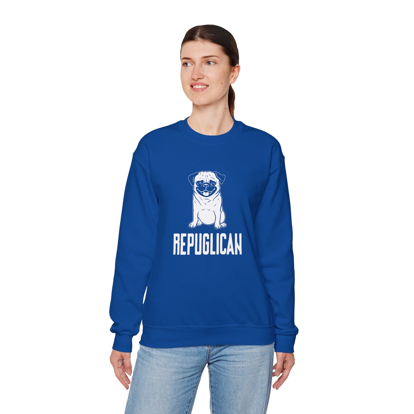 Republican, French Bulldog - Unisex Heavy Blend™ Crewneck Sweatshirt