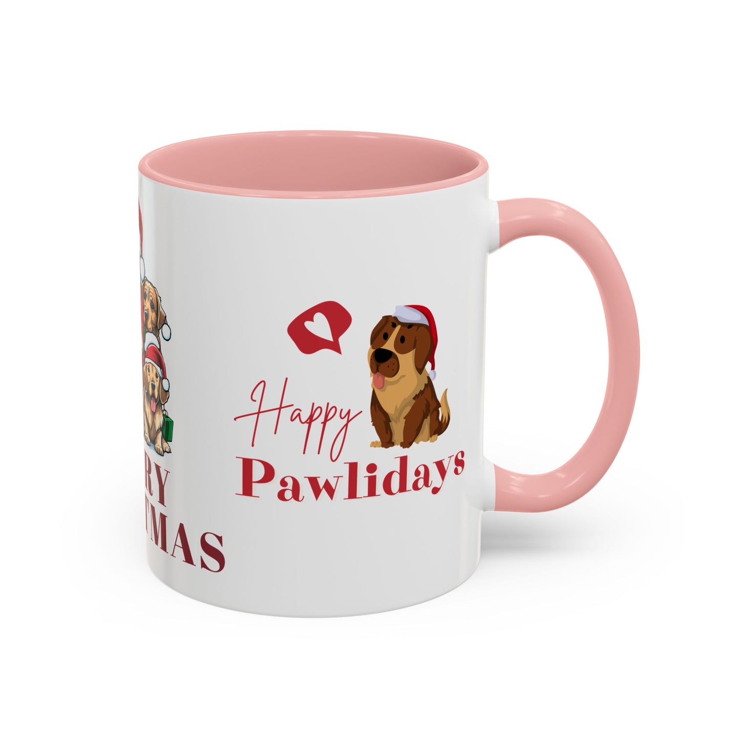 Dogs, Merry Christmas - Accent Coffee Mug (11, 15oz)