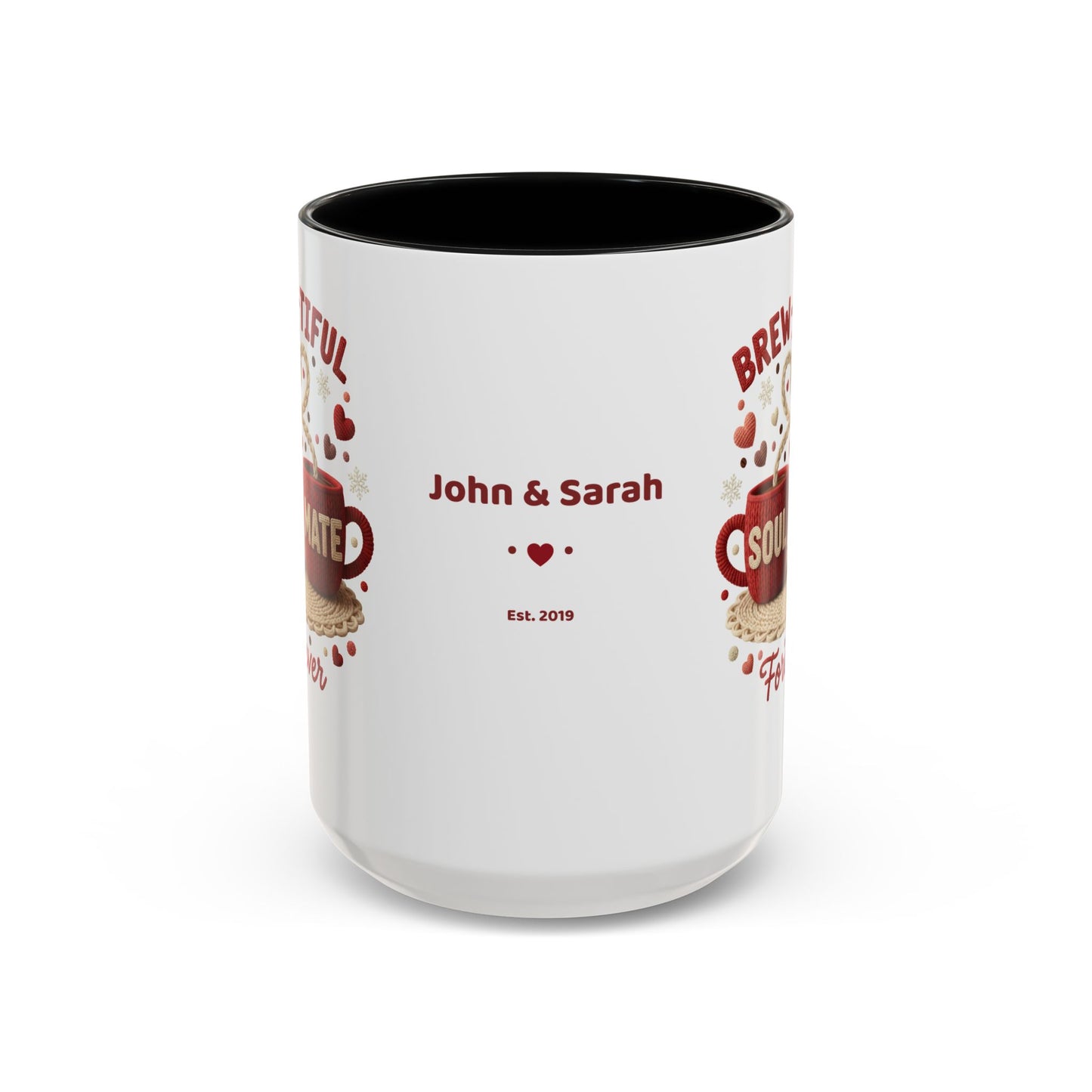 Brew-tiful Soulmates Forever Personalized Mug — Custom Names & Established Date (11oz / 15oz) - 14746