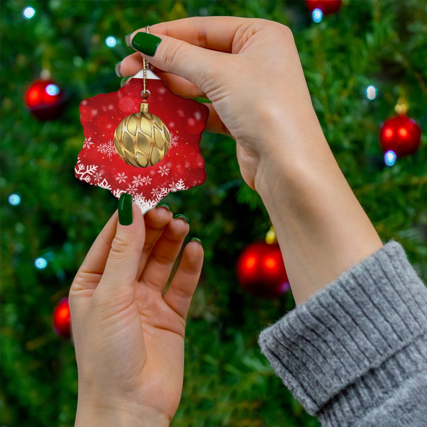 Radiant Gold - Ceramic Ornament, 4 Shapes