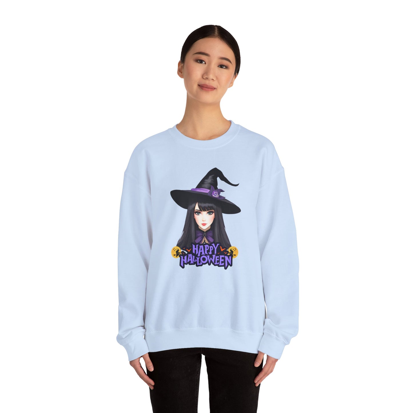 Happy Halloween, Witch - Unisex Heavy Blend™ Crewneck Sweatshirt