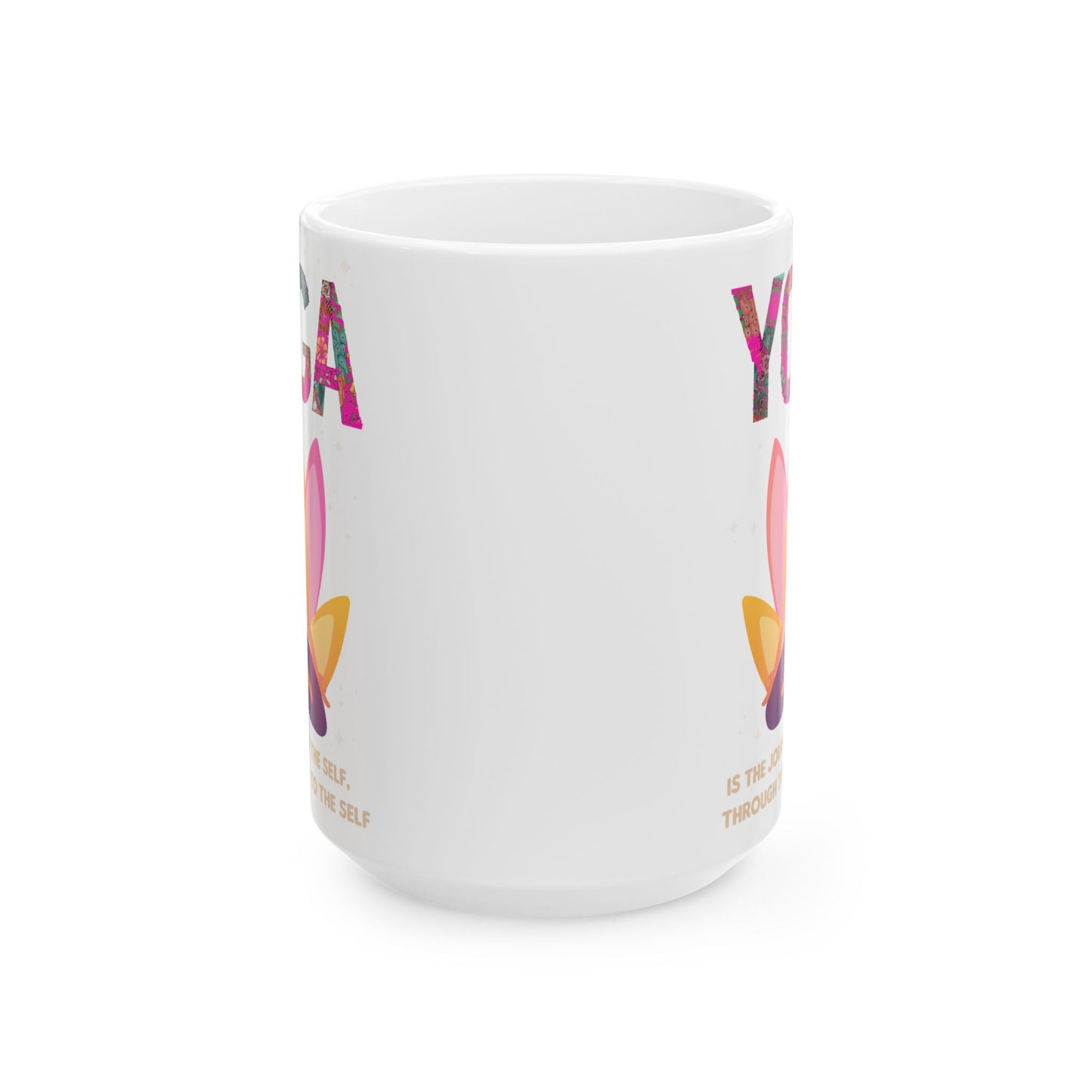 "Yoga Is The Journey Of The Self Through The Self To The Self" Ceramic Mug, 11/15oz - 13213