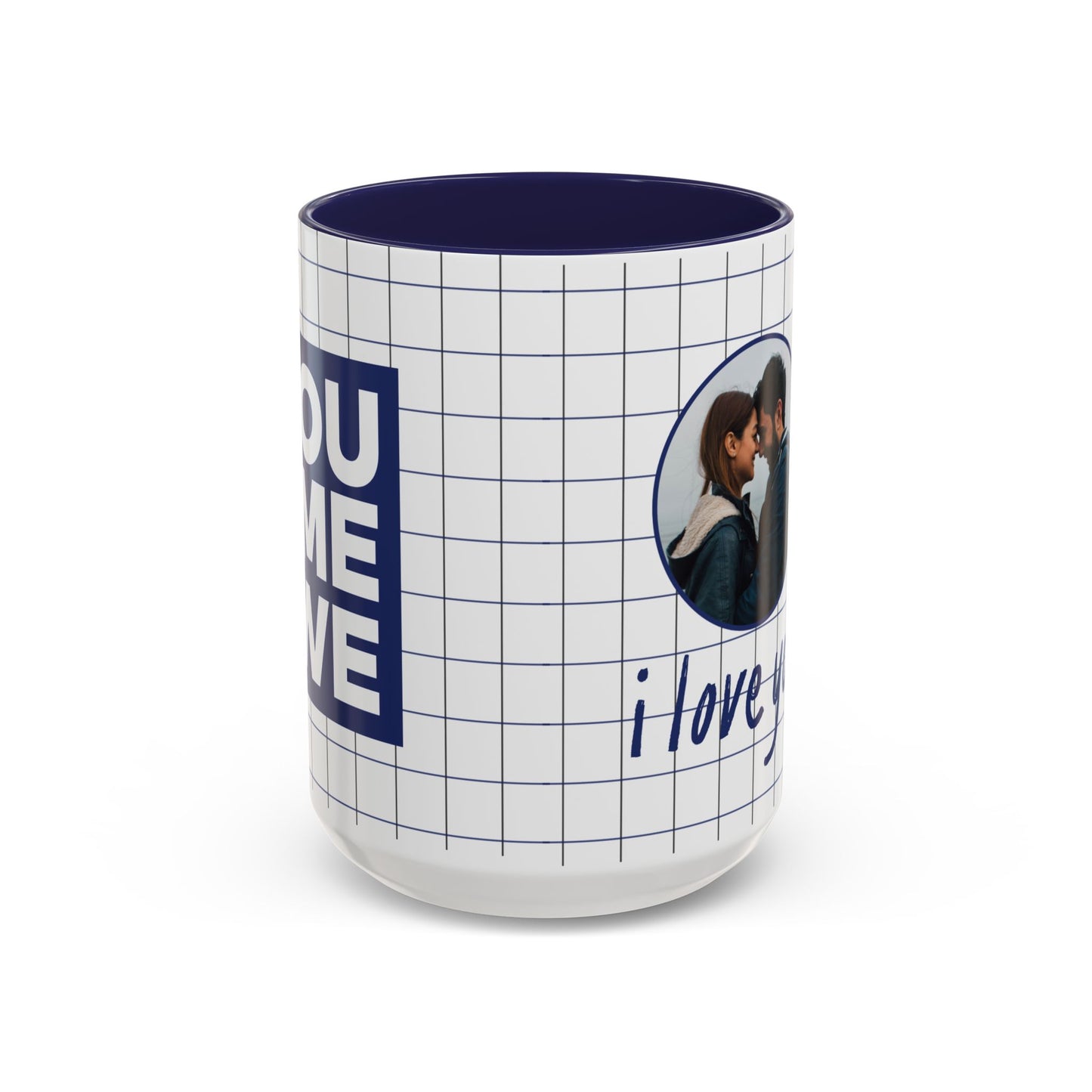 You+Me=We, I Love You, Couple's Photo Customizable - Accent Coffee Mug (11, 15oz) - 11077