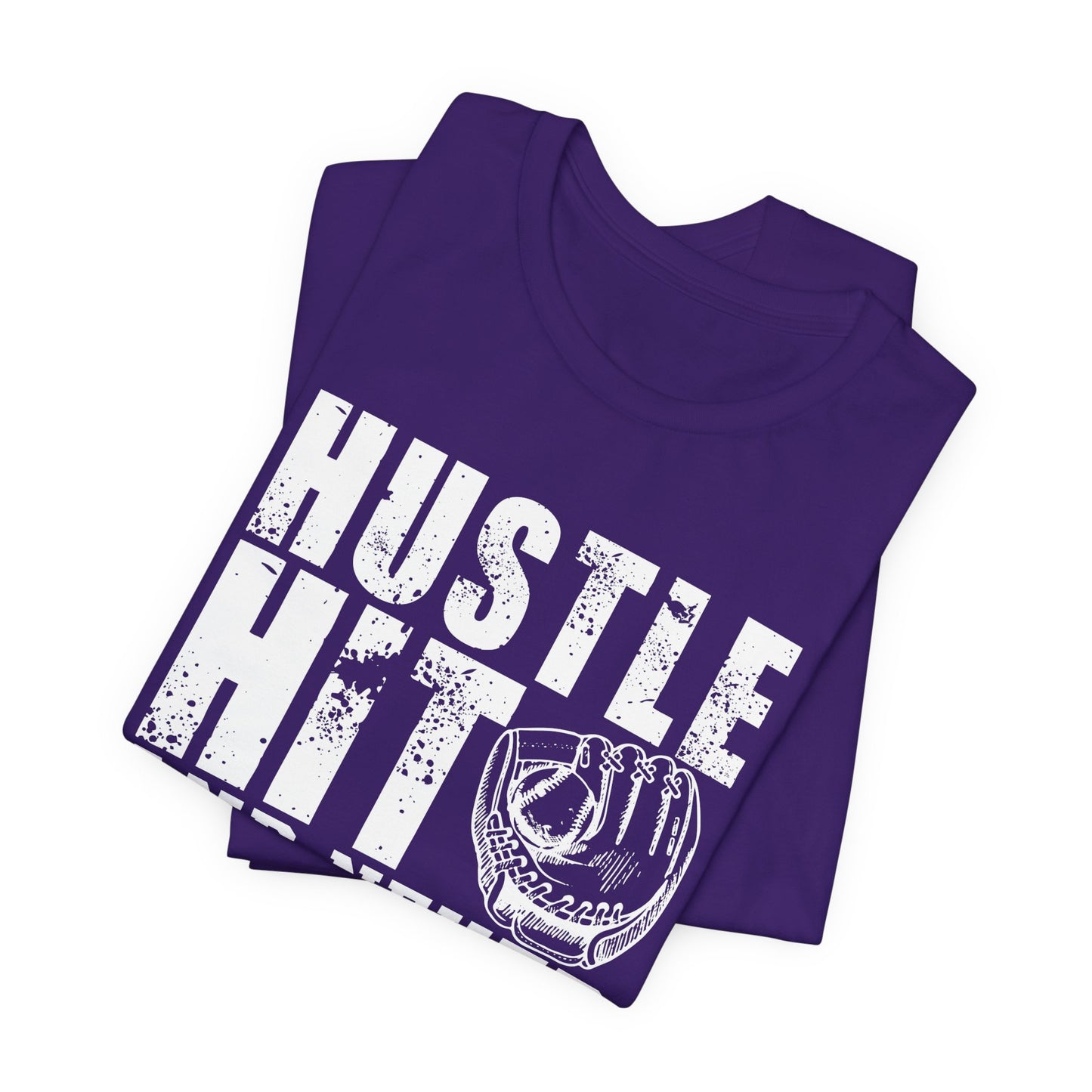 Baseball: Hustle Hit And Never Quit - Unisex Jersey Short Sleeve Tee - 13859