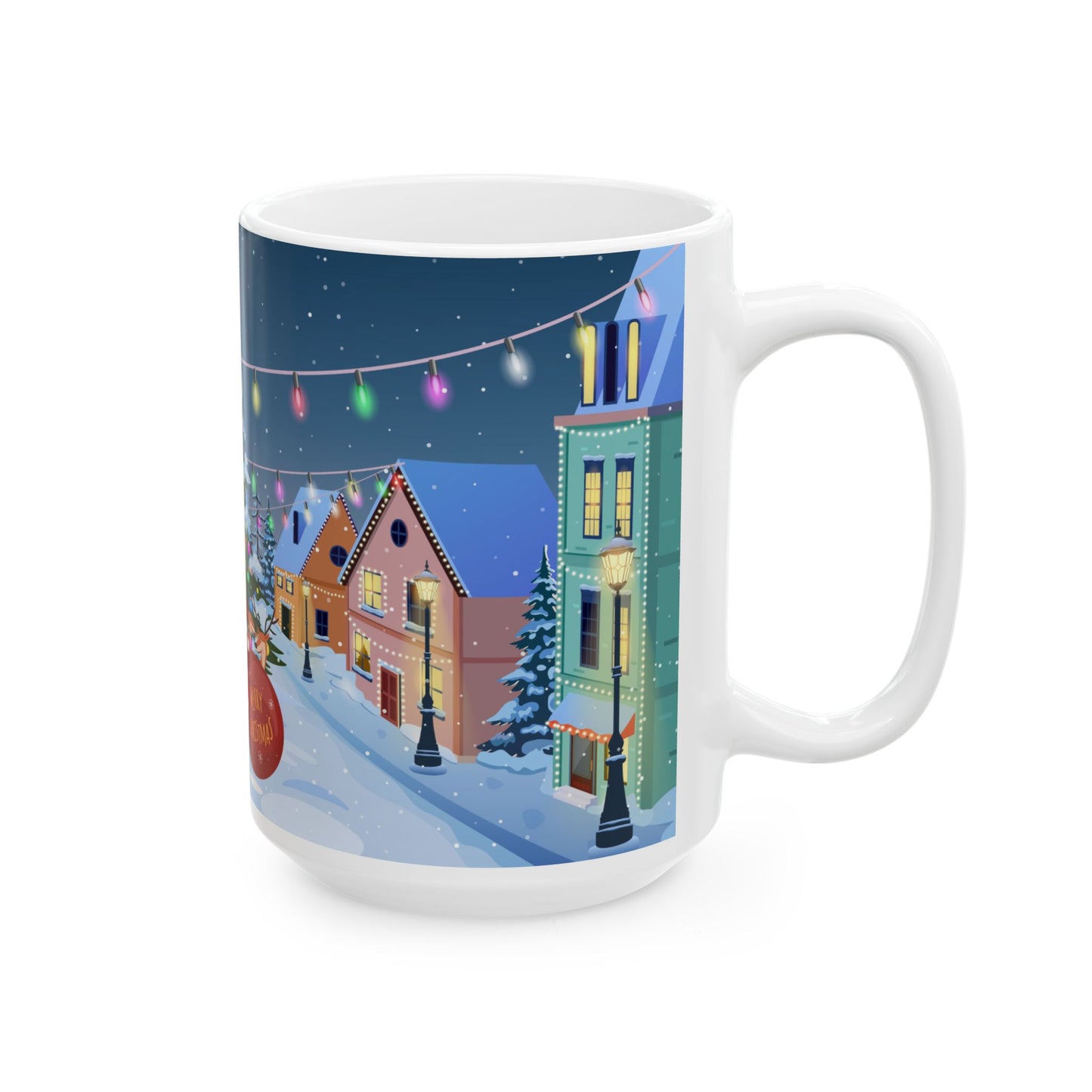 Christmas Night On the Street - Ceramic Mug, (11oz, 15oz) - 10452