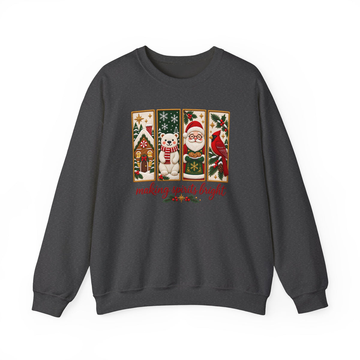 Making Spirits Bright Sweatshirt, Cute Vintage Christmas Crewneck - 14548
