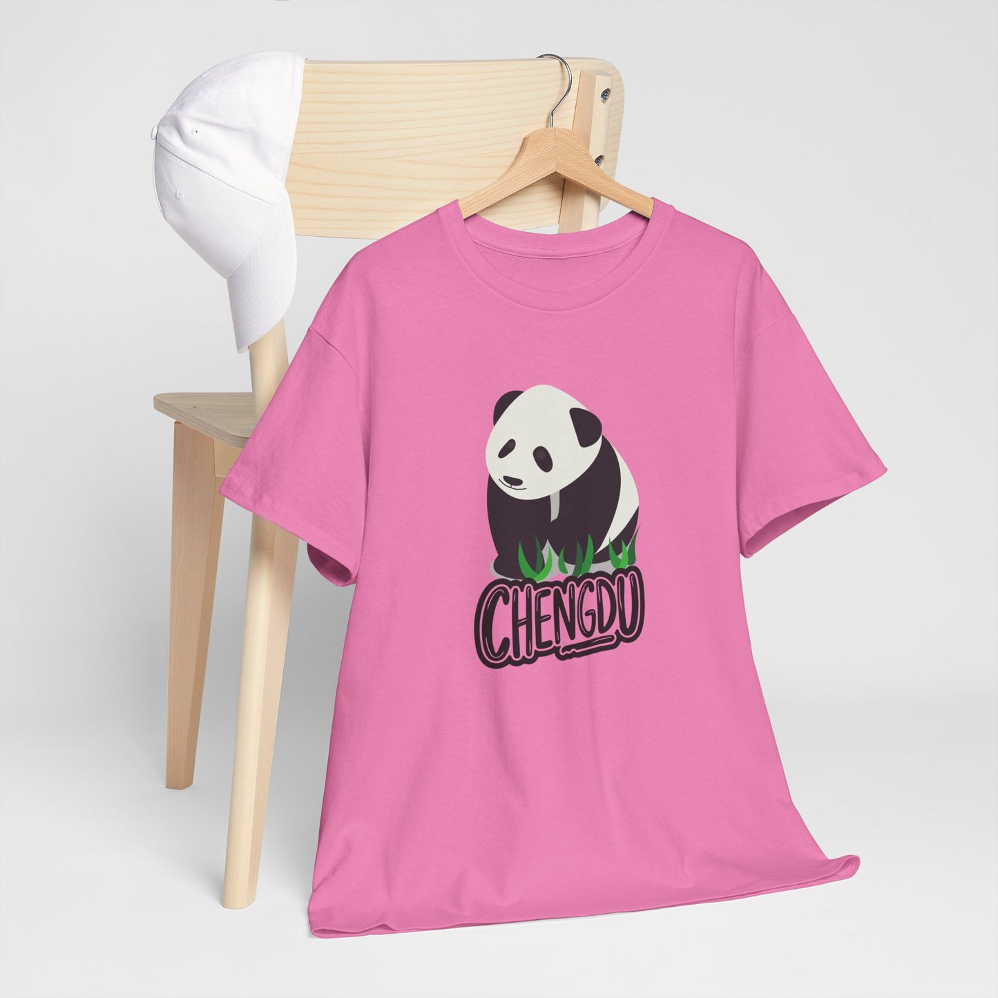 Chengdu Panda Unisex Heavy Cotton Tee - Cozy and Fun Graphic Tee for Animal Lovers - 12206