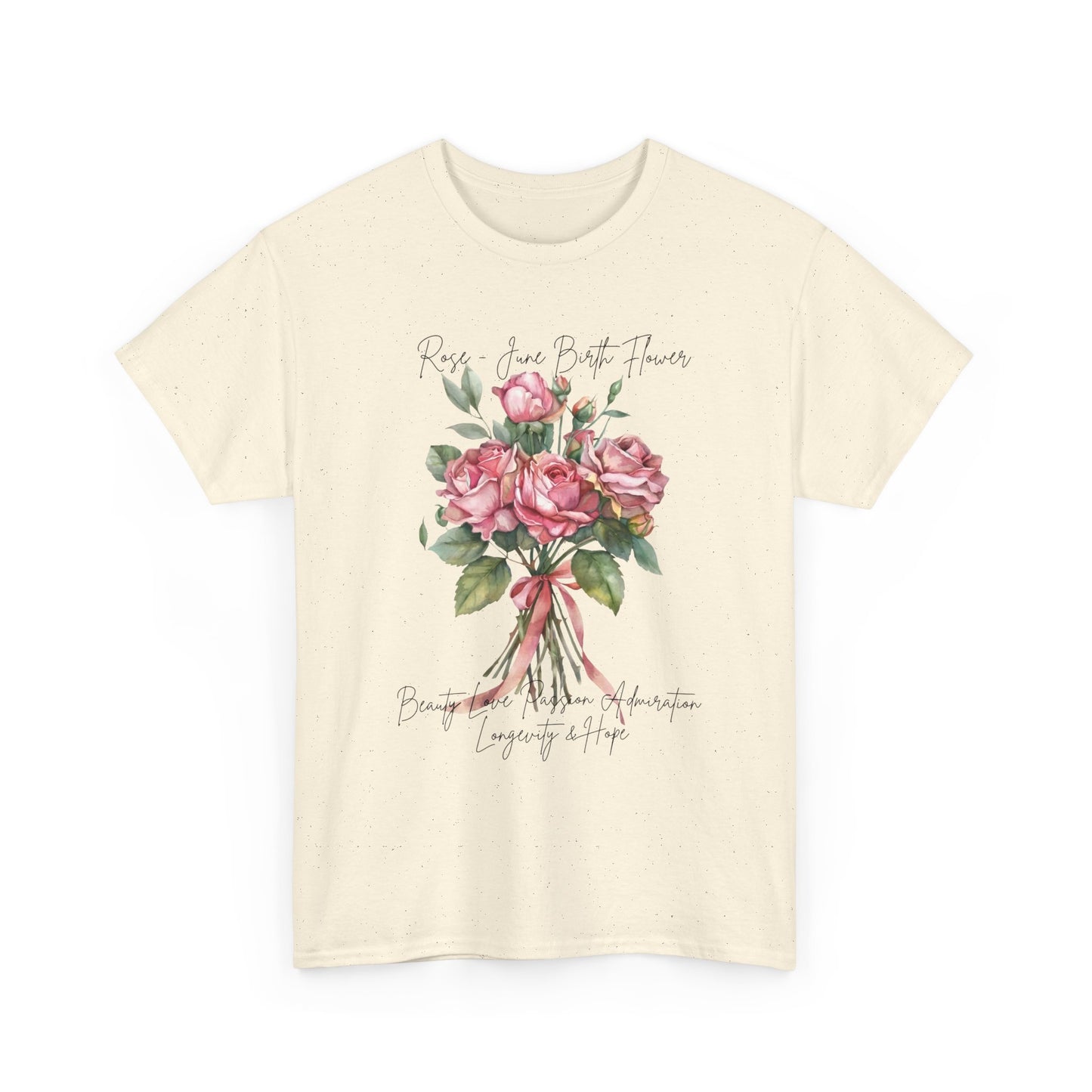 June Birth Flower Rose Shirt, Floral Bouquet Graphic Tee, Pink Roses T-Shirt, June Birthday Gift for Women- 14895