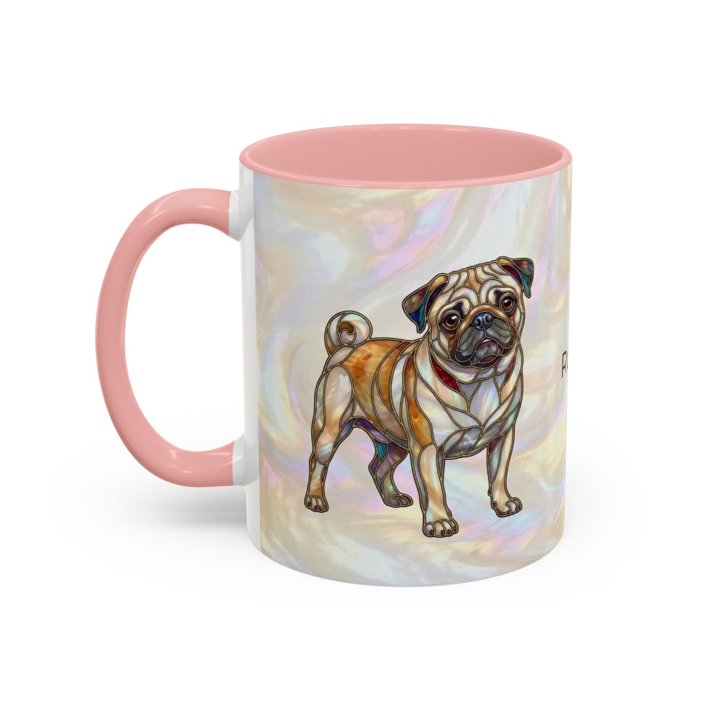 Pug Accent Coffee Mug –  Stained Glass Design (11/15oz) - 14547