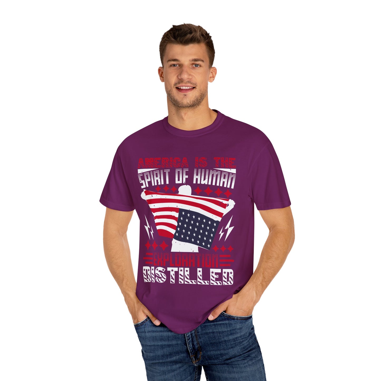 Patriotic Unisex T-Shirt - Spirit of Human Exploration, Independence Day Gift, July 4th Celebration Wear, American Pride Tee - 13792