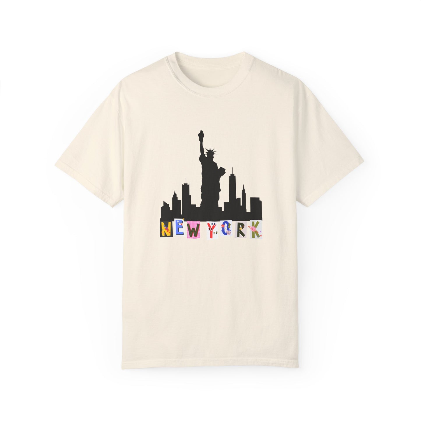 New York Skyline Graphic T-Shirt - Unisex Garment-Dyed Tee for City Lovers - 12002