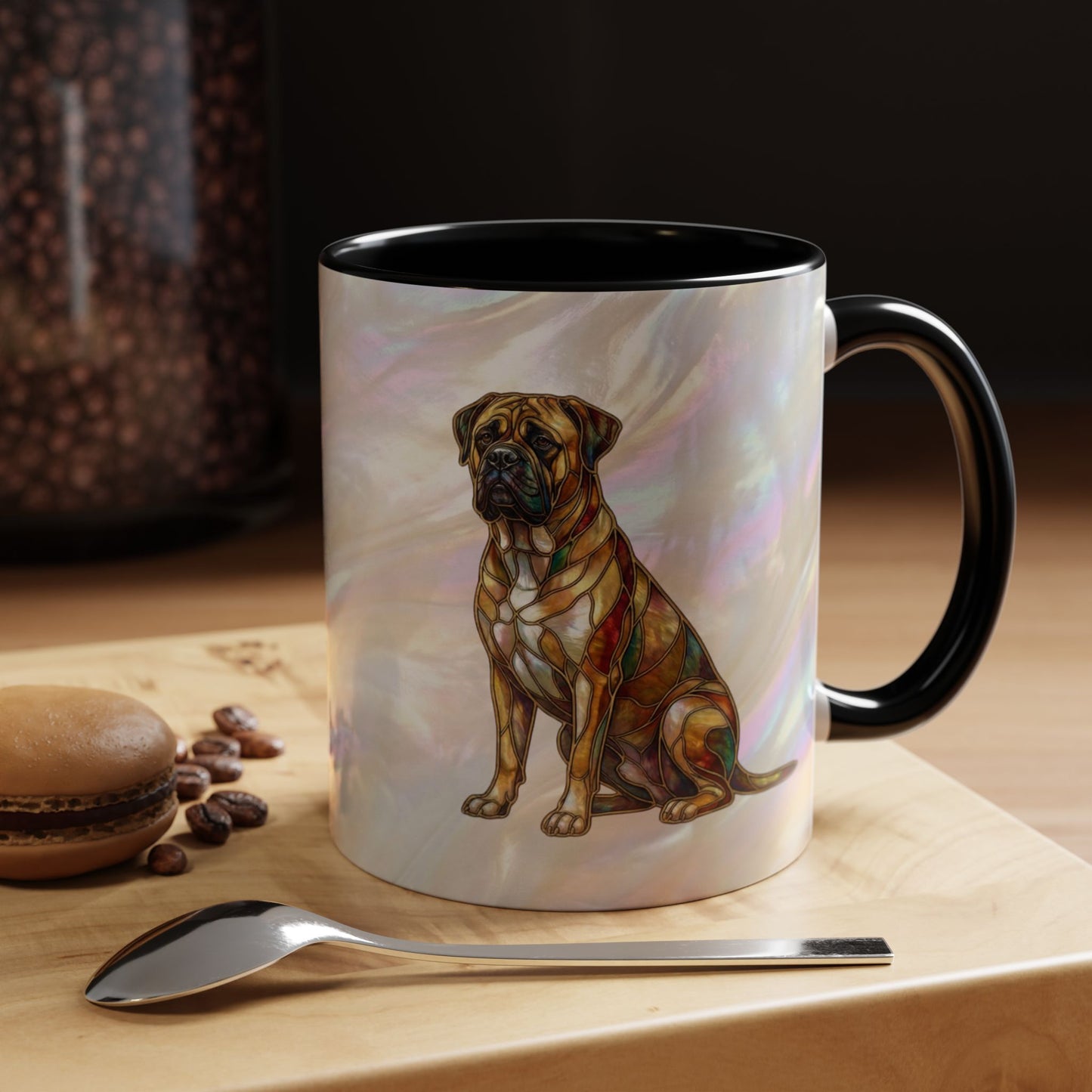 Bull Mastiff Accent Coffee Mug -Stained Glass Style (11/15oz) 14622