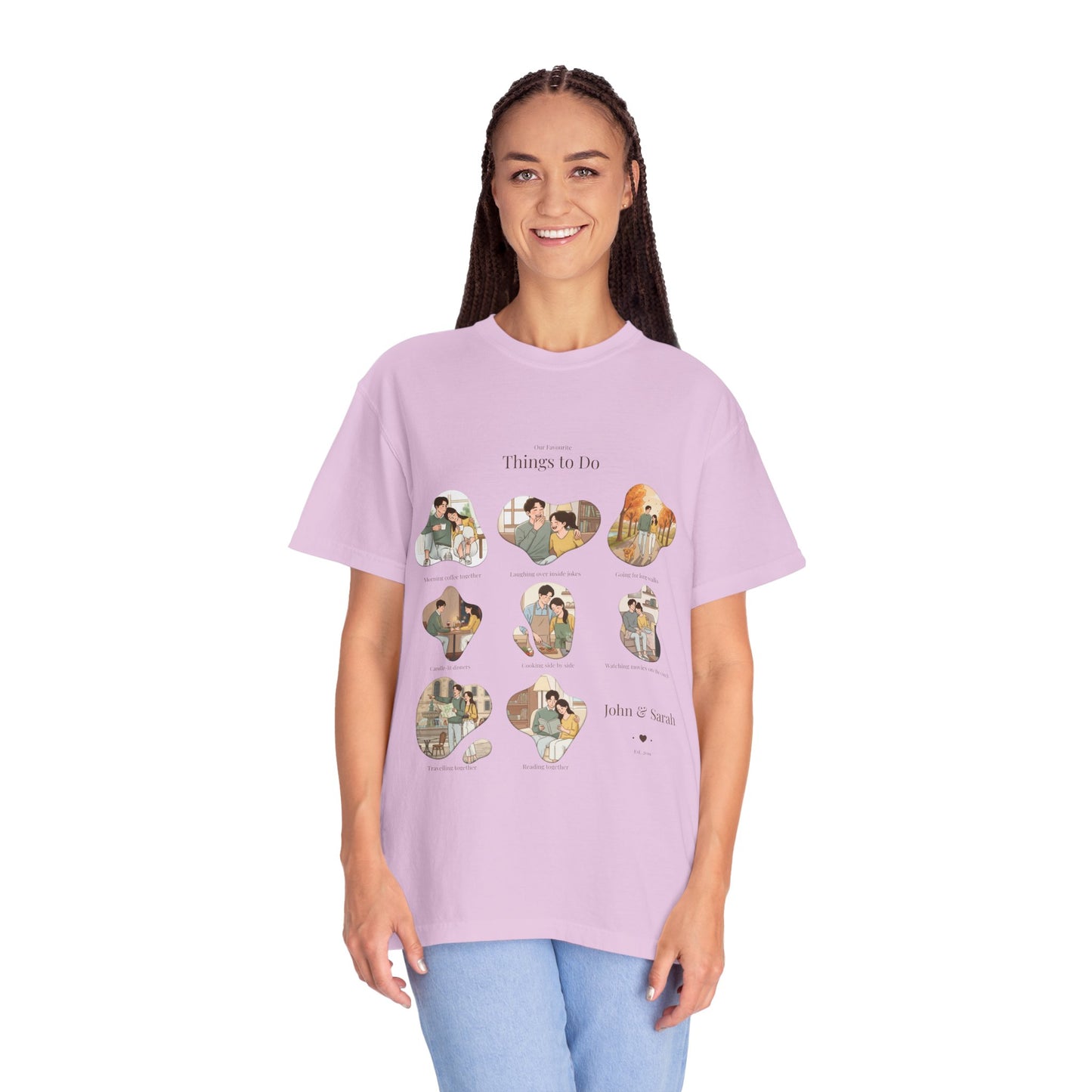Our Favourite Things to Do Together – Personalised Valentine’s Illustration T-Shirt Gift - 14721