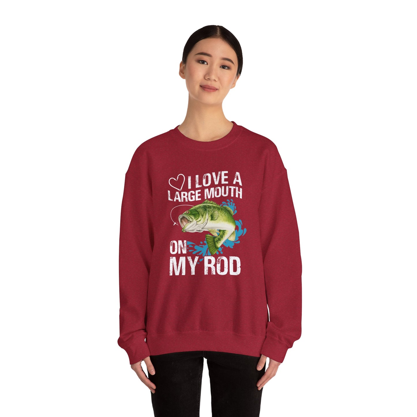 I Love A Large Mouth On My Rod - Unisex Heavy Blend™ Crewneck Sweatshirt - 12327