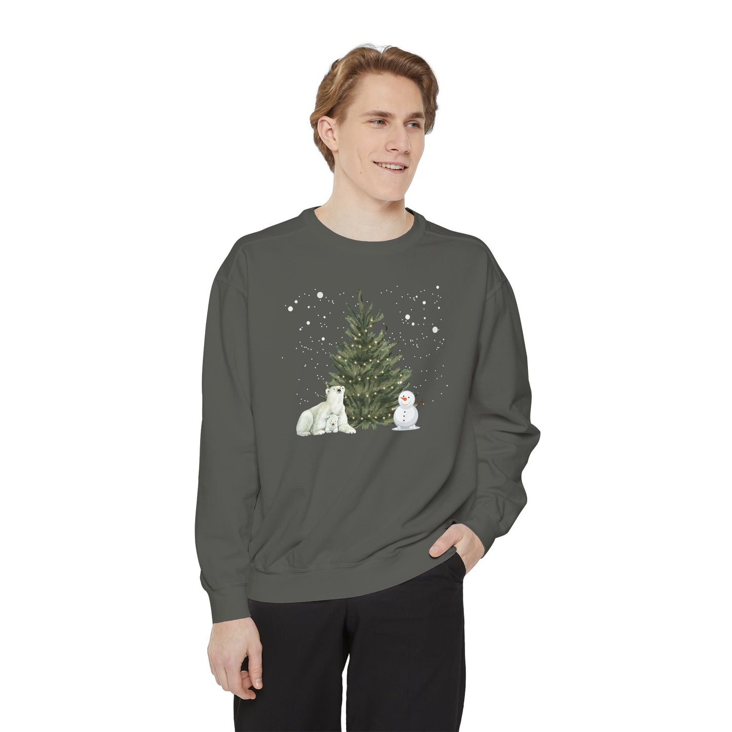 Polar Bear & Snowman - Unisex Garment-Dyed Sweatshirt - 10012