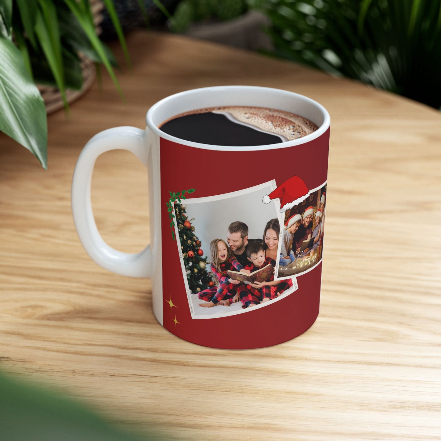 Happy Christmas, Family Photo, Customizable - Ceramic Mug, (11oz, 15oz) - 10929