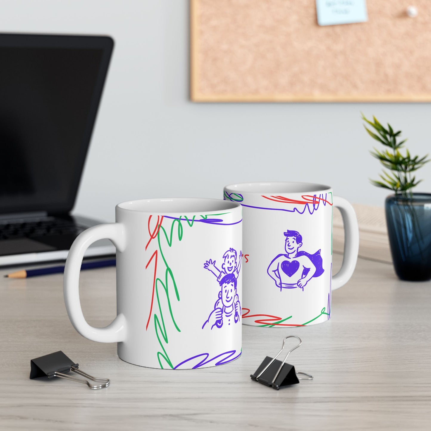 Happy Father's Day Ceramic Mug - Colorful Design for Dad | 11oz and 15oz - 12895