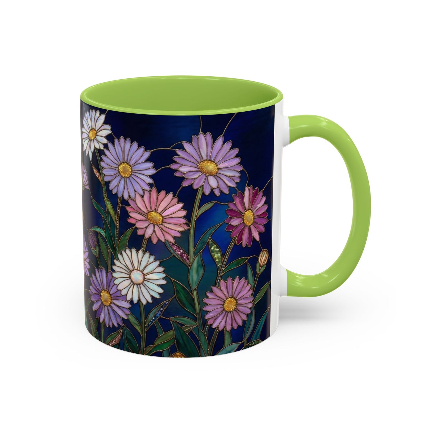 Aster Flower Coffee Mug — Stained Glass Design 11/15oz - 14553