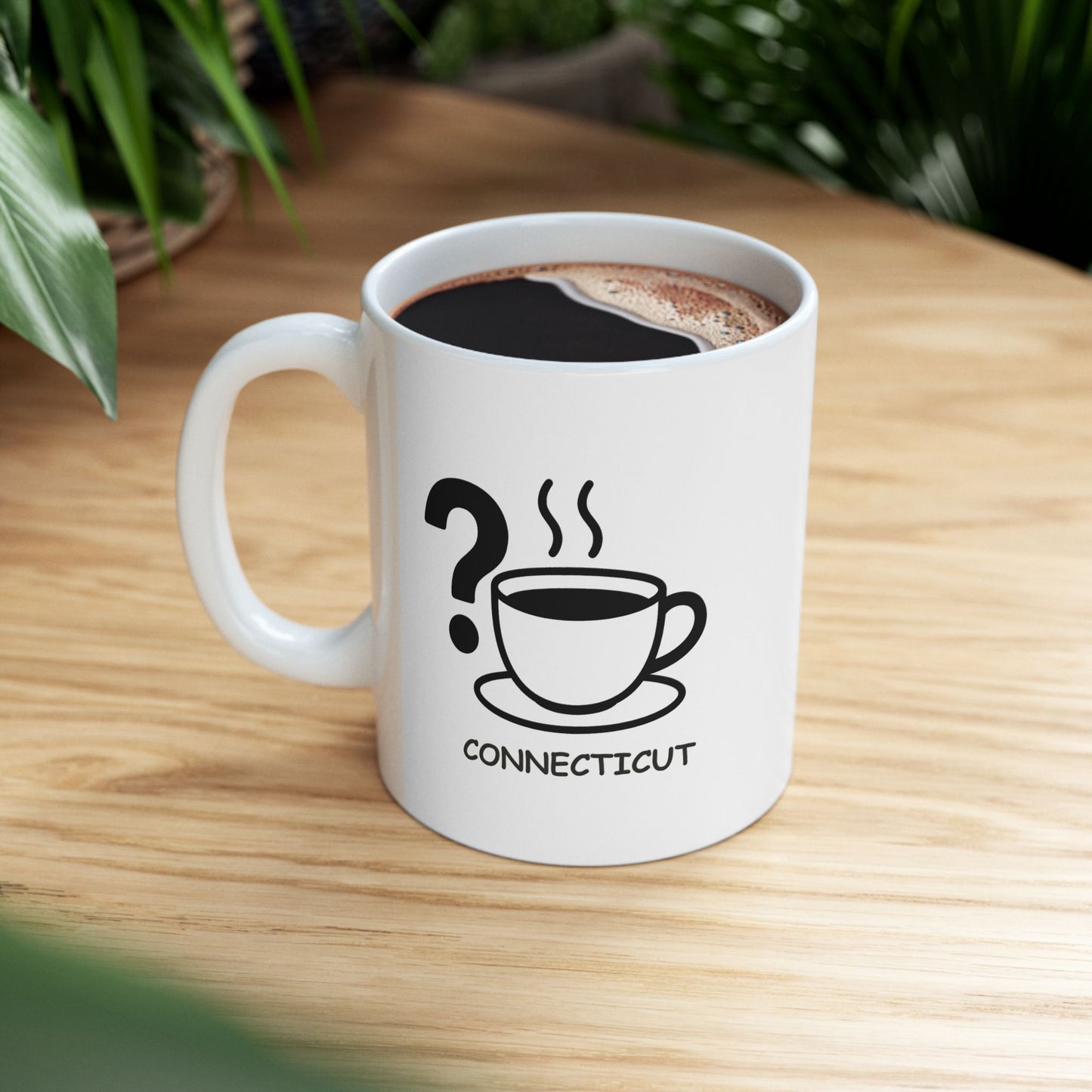 "Connecticut: Where coffee is the answer to every question." Ceramic Mug - 13811