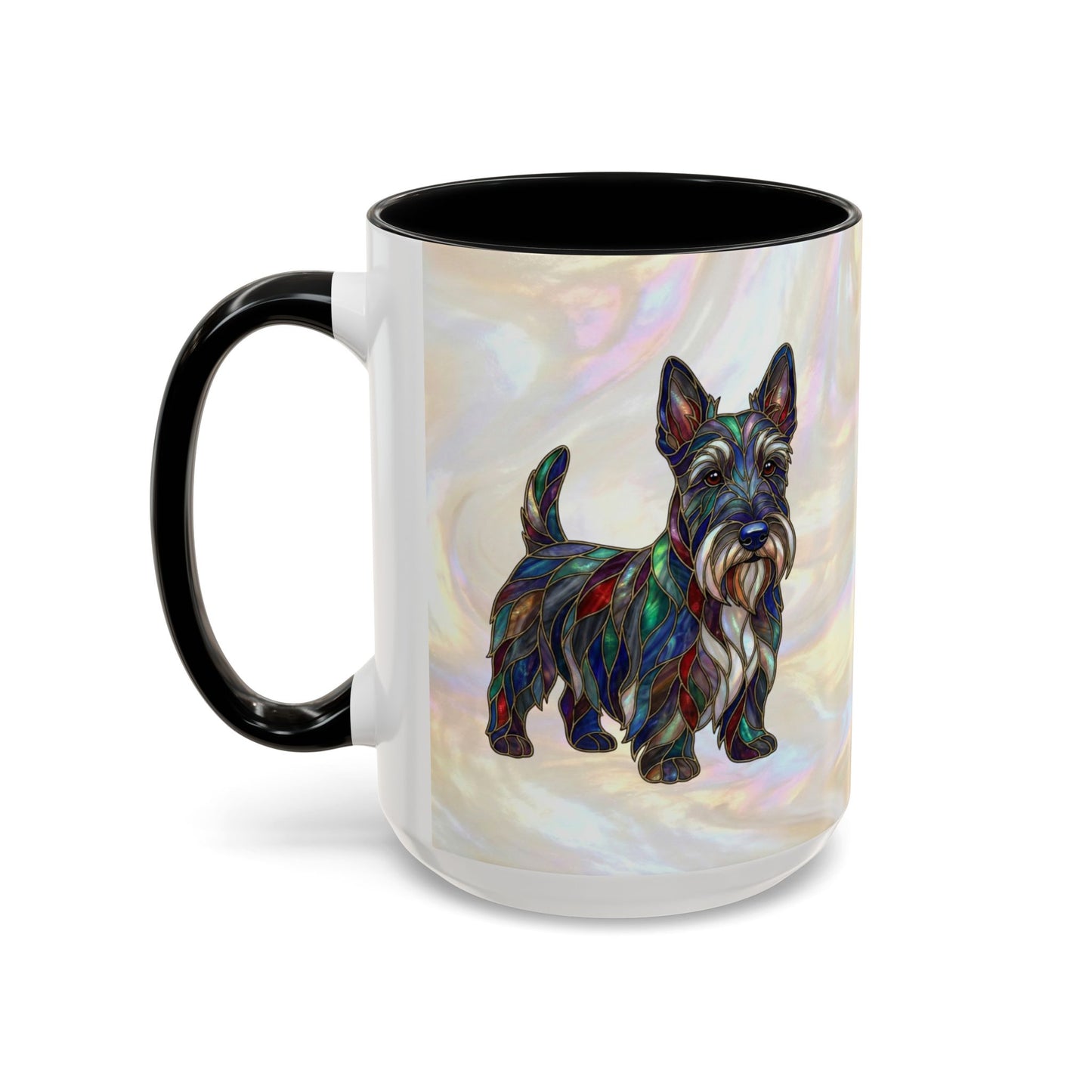 Scottish Terrier Accent Coffee Mug – Stained Glass Design 11/15oz - 14644