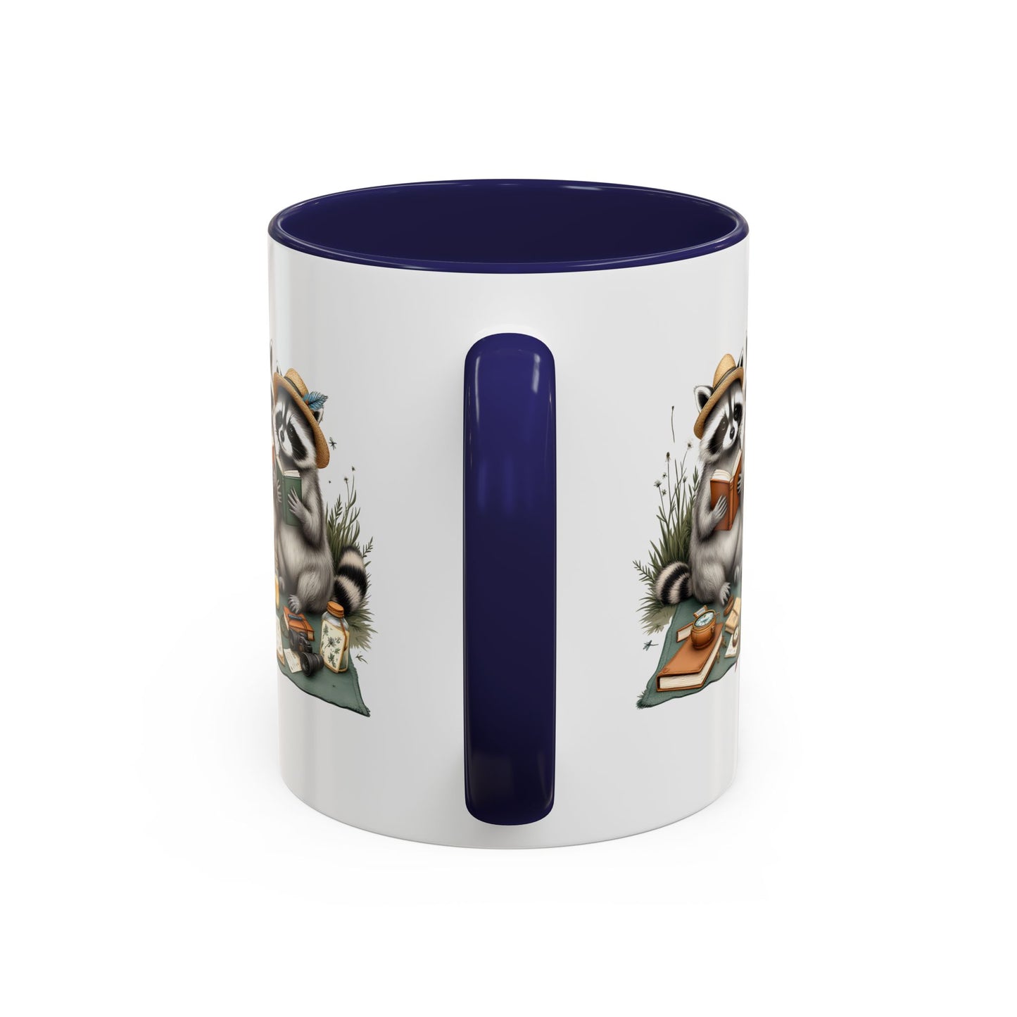 Paws & Pages Raccoon Reading Mug – Cute Book Lover Coffee Cup Gift (11oz / 15oz) - 14814