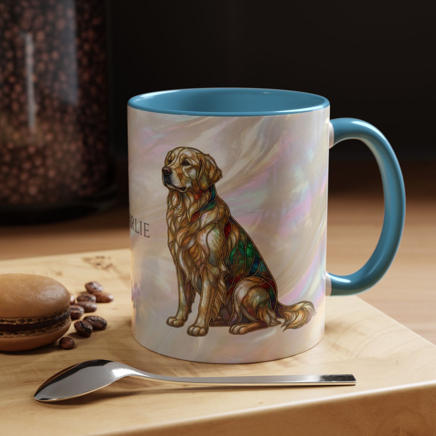 Personalized Golden Retriever Coffee Mug - Stained Glass Design 11/15oz - 14534