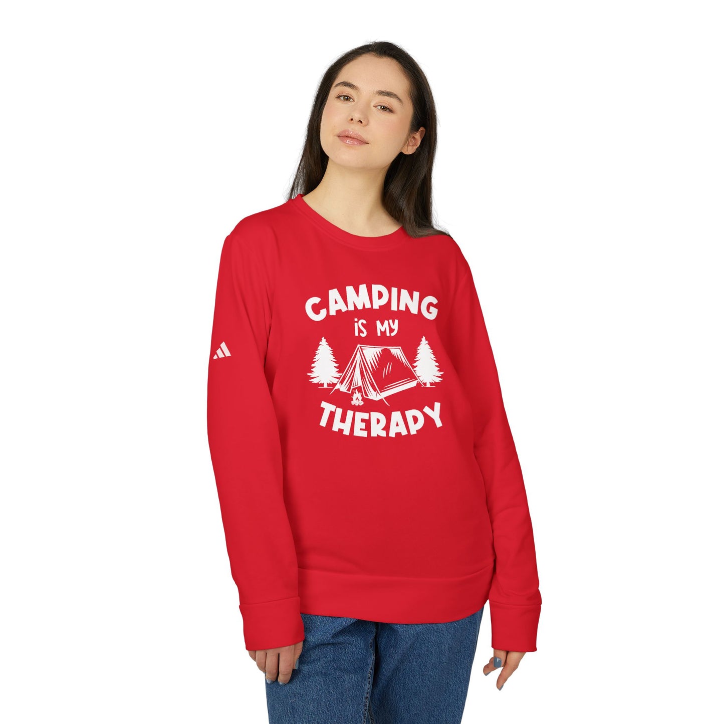 Camping Is My Therapy - adidas Unisex Fleece Crewneck Sweatshirt - 12225
