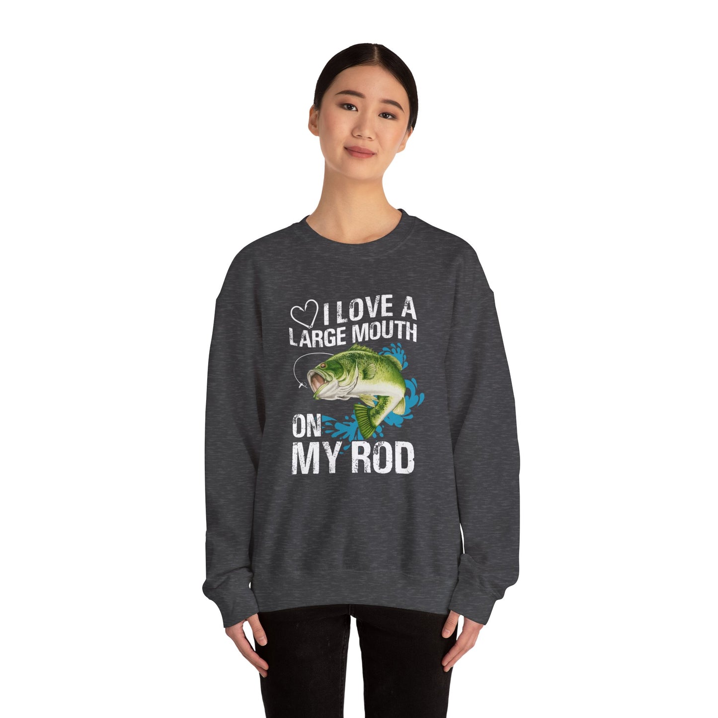 I Love A Large Mouth On My Rod - Unisex Heavy Blend™ Crewneck Sweatshirt