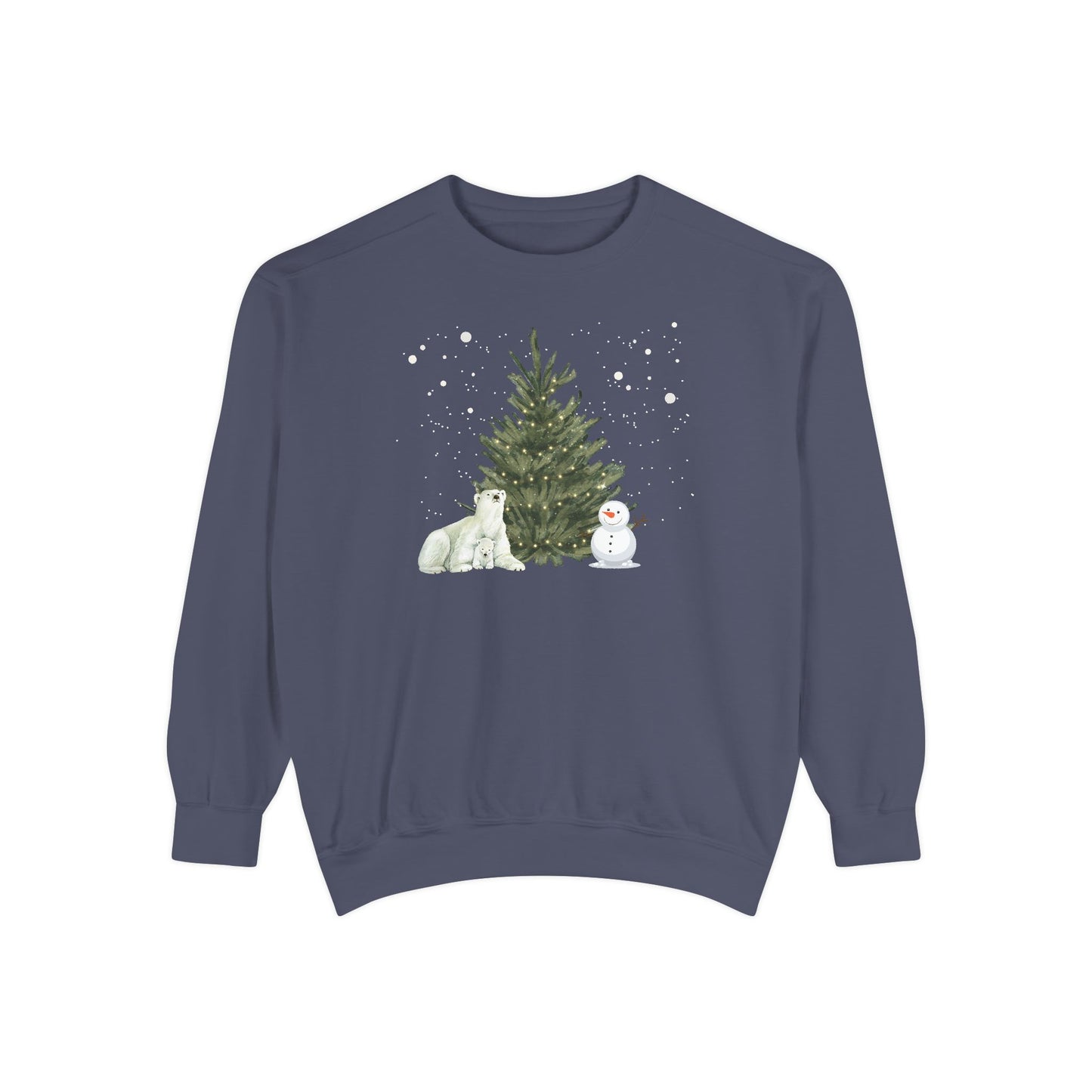 Polar Bear & Snowman - Unisex Garment-Dyed Sweatshirt - 10012