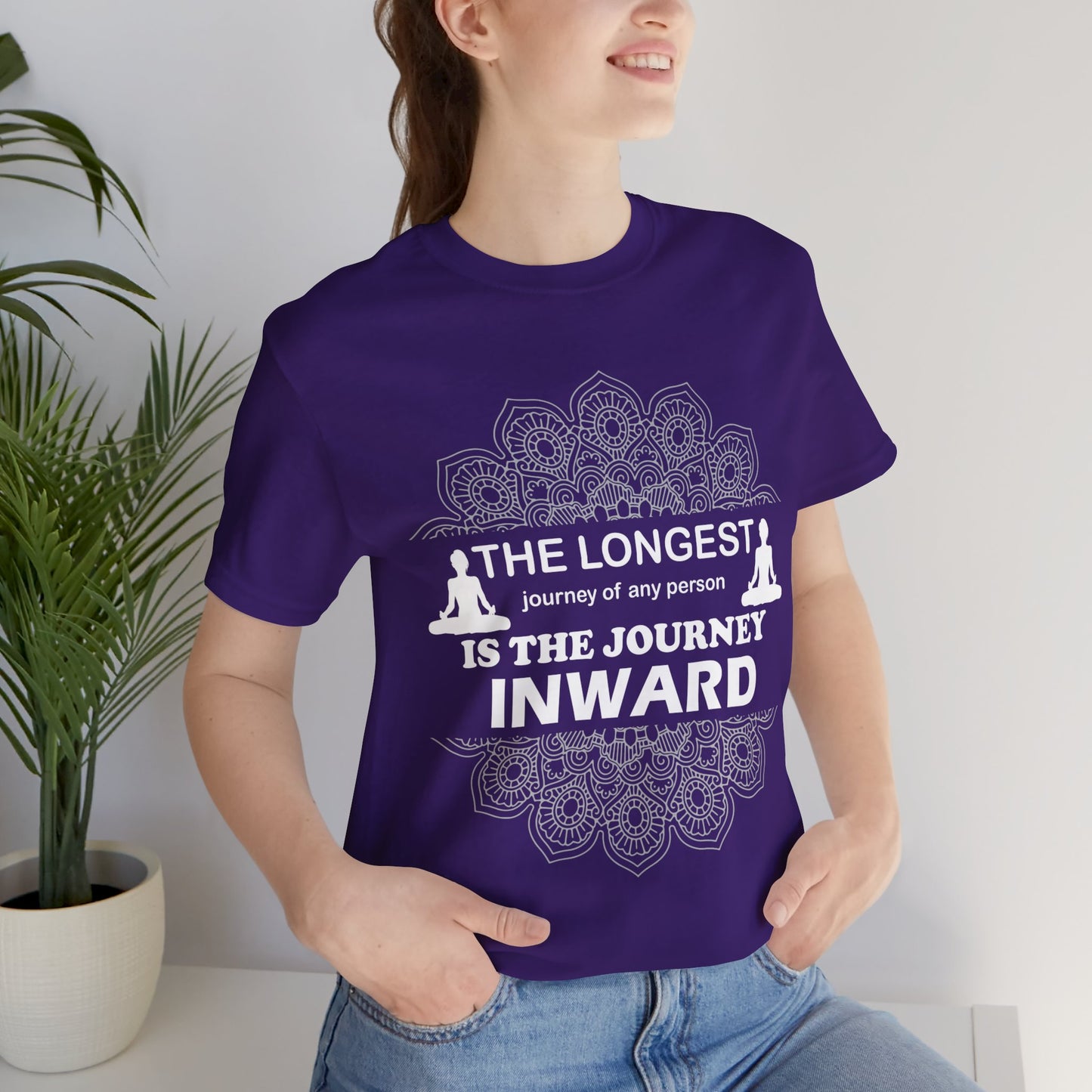 Yoga: The Longest Journey Of Any Person Is The Journey Inward - Unisex Jersey Short Sleeve Tee