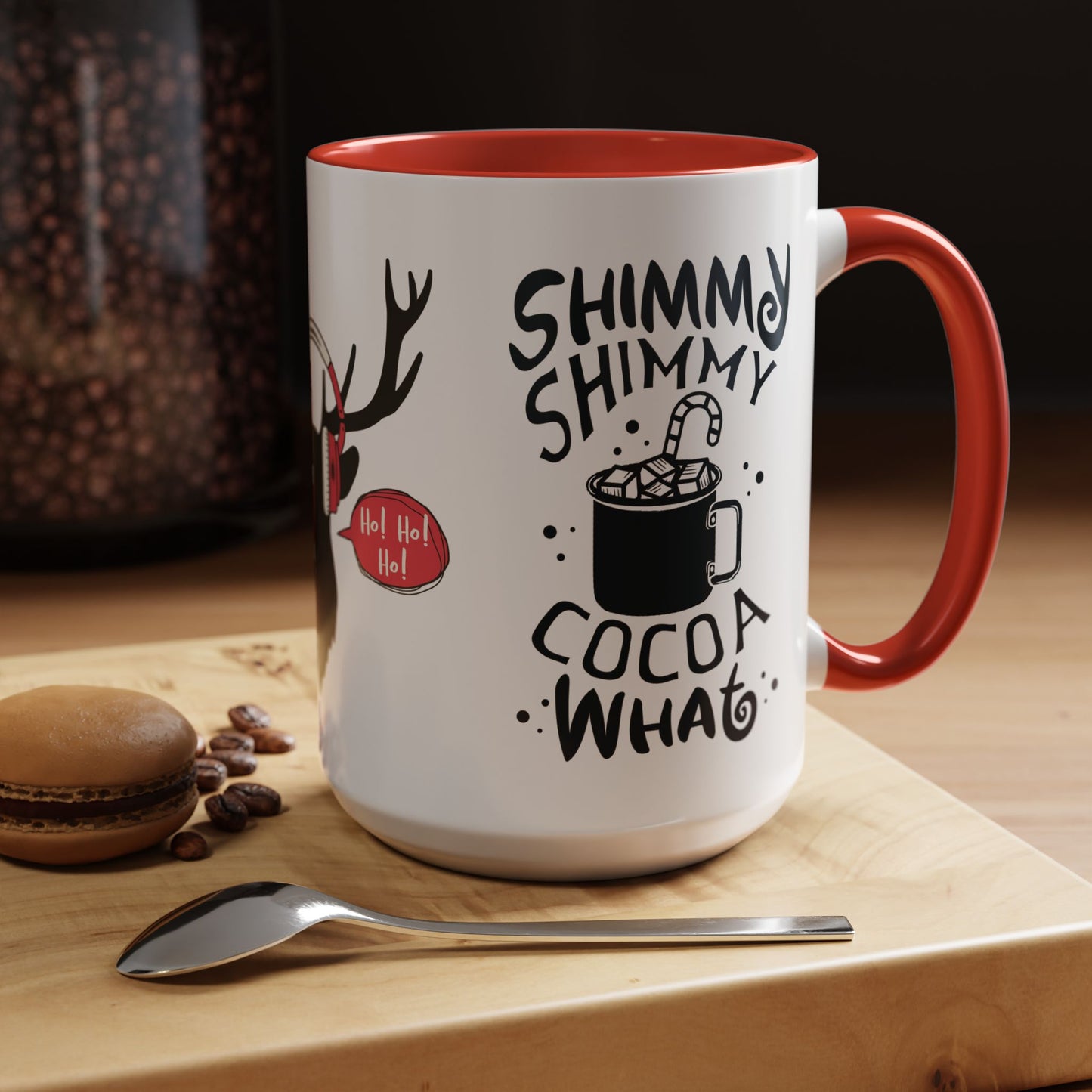 It's Ok To Say Ho Ho! - Accent Coffee Mug (11, 15oz)