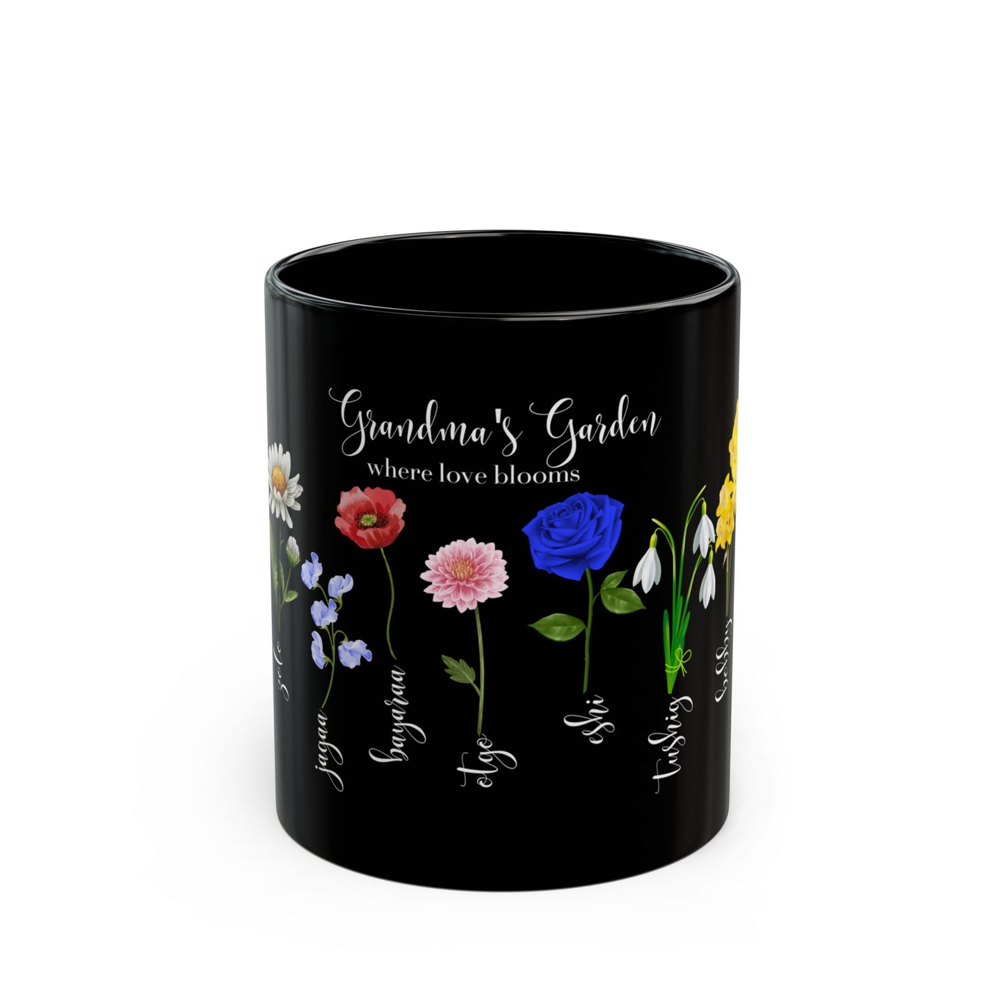 Grandma's Garden, Where Love Blooms - Black Mug