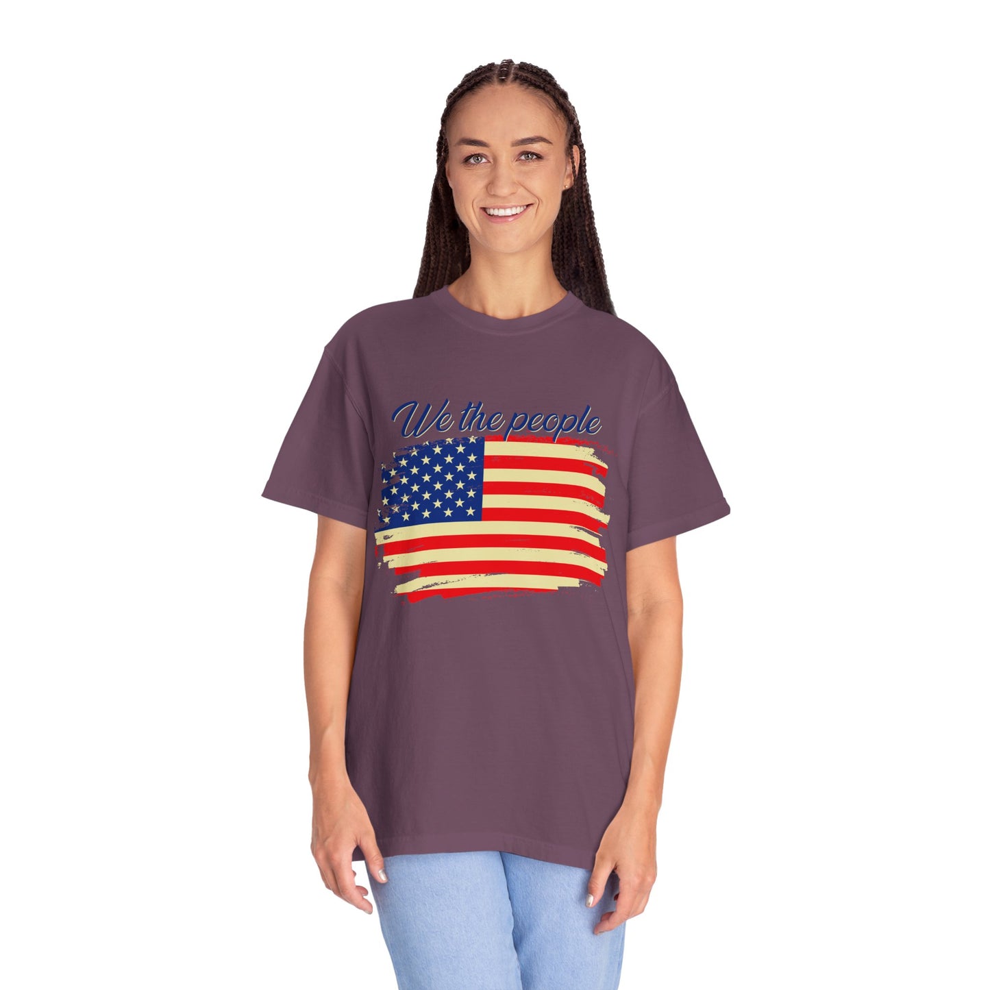 Patriotic Garment-Dyed T-Shirt - We the People, Independence Day Gift, Casual Wear, Constitution Day, Freedom Apparel - 13691