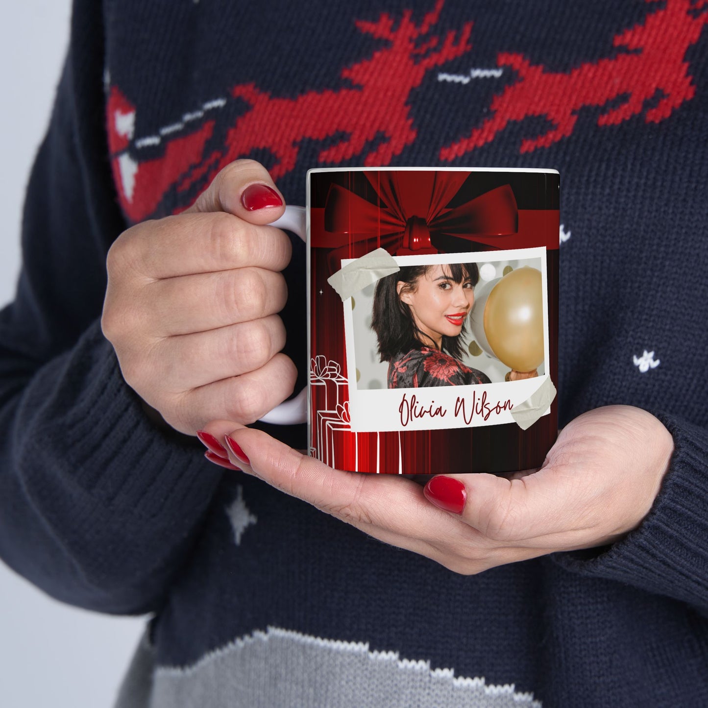 Happy Birthday Ceramic Mug with Custom Photo Frame, Personalized Gift Cup, Birthday Celebration Drinkware - 13994