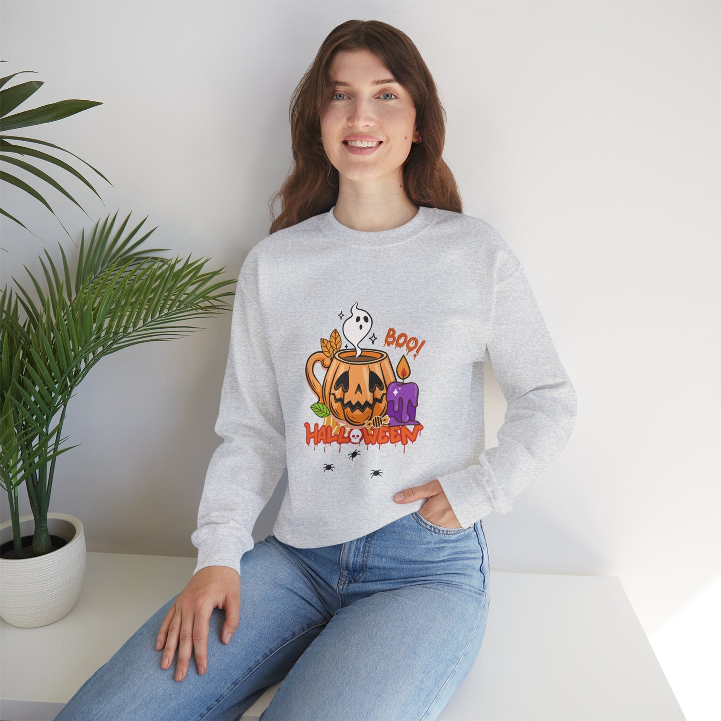 Boo Halloween - Unisex Heavy Blend™ Crewneck Sweatshirt