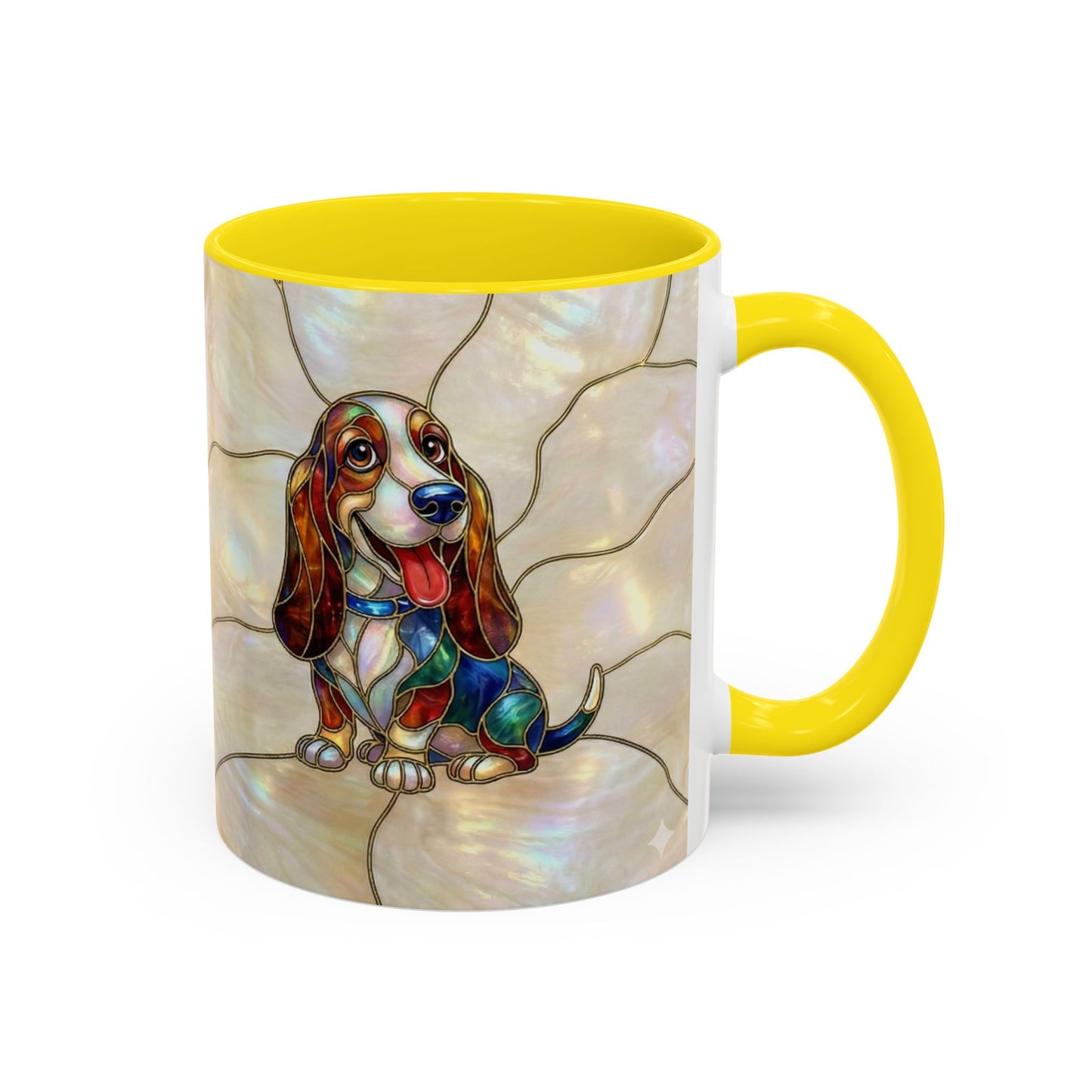 Basset Hound Stained Glass Accent Coffee Mug (11/15oz) - 14520