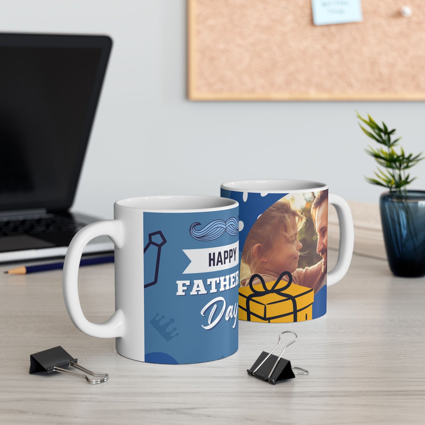 Personalized Father's Day Ceramic Mug - Custom Photo Gift for Dad, Unique Coffee Cup, Special Occasion Present, Gift for Him - 14027
