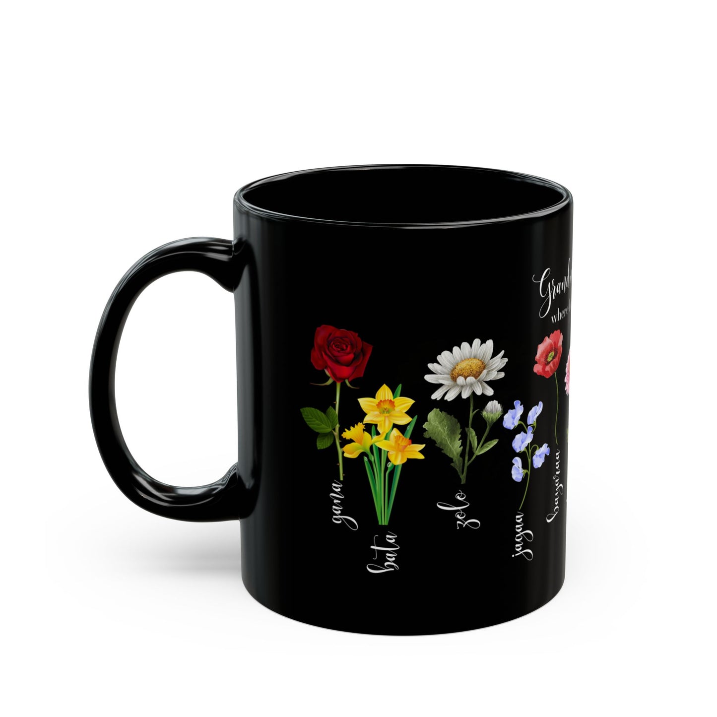 Grandma's Garden, Where Love Blooms - Black Mug