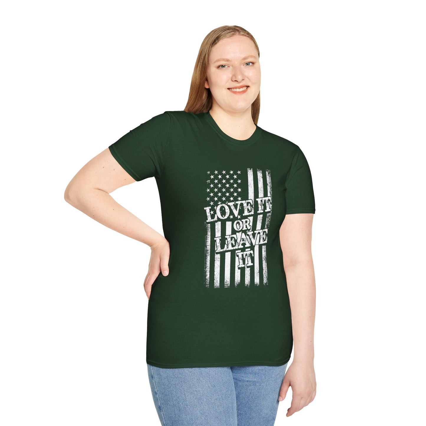 Patriotic T-Shirt: Love It or Leave It, Unisex Tee for Independence Day, Casual Wear, Gift for Veterans, Everyday Comfort - 13520