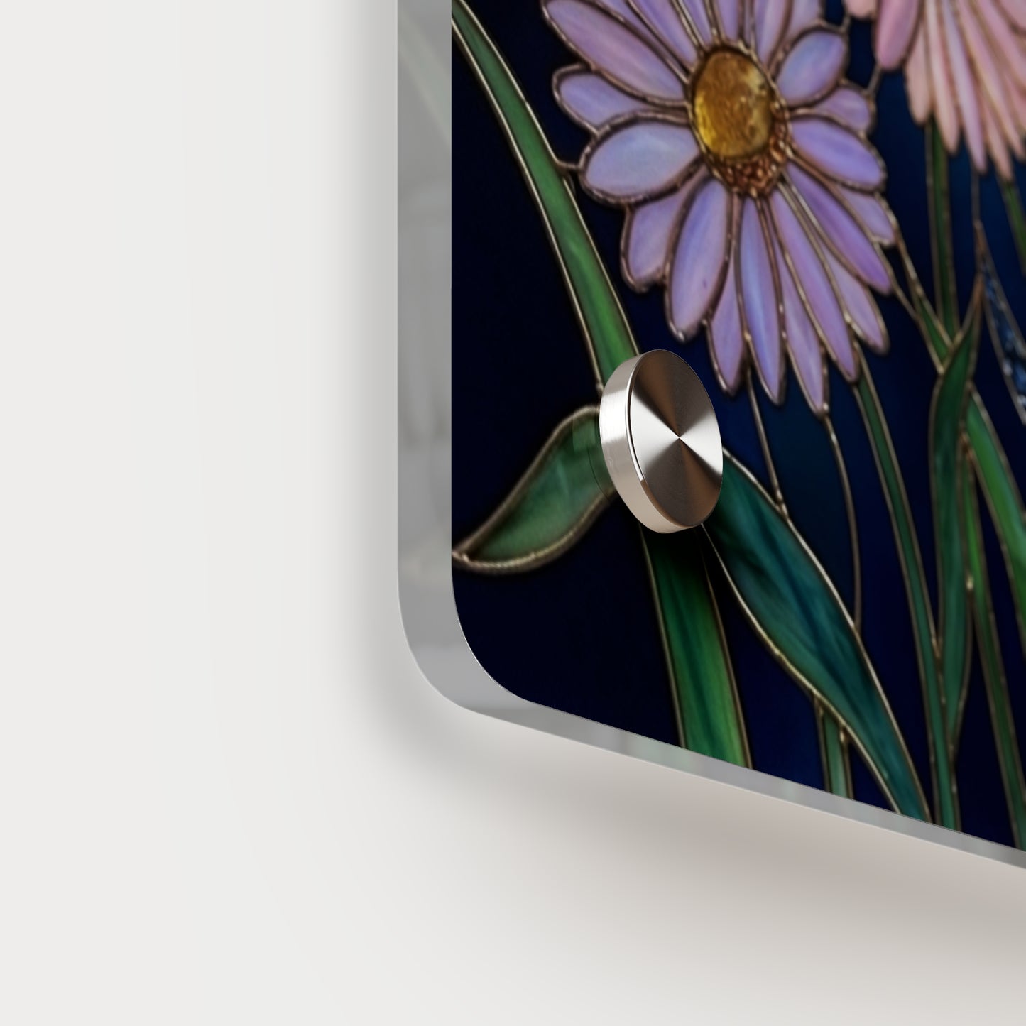 Aster Field Acrylic Wall Art Panel — Floral Home Décor - 14607