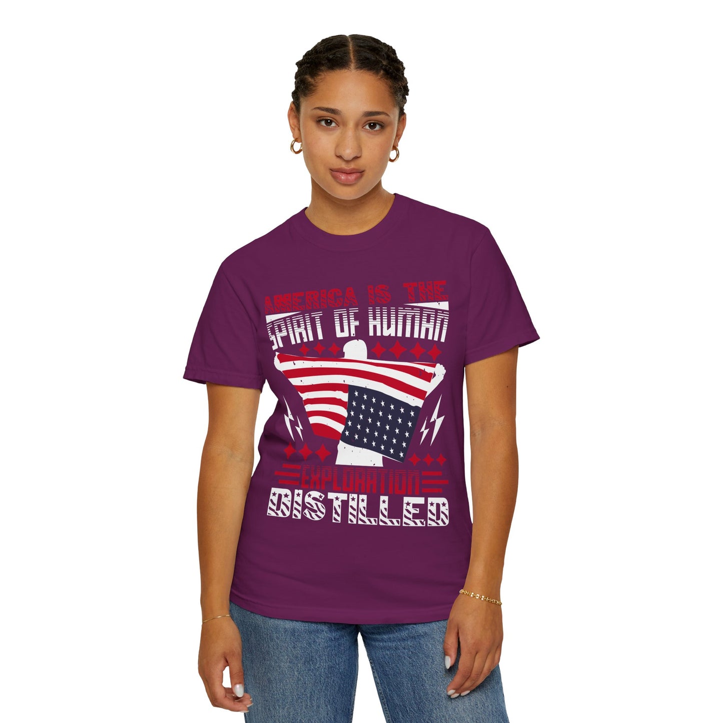 Patriotic Unisex T-Shirt - Spirit of Human Exploration, Independence Day Gift, July 4th Celebration Wear, American Pride Tee - 13792