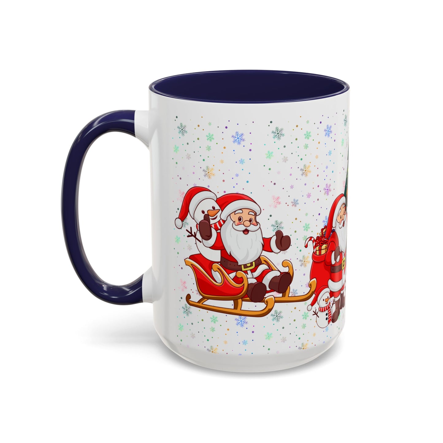 Christmas Party, Santa, Snowman & Reindeer - Accent Coffee Mug (11, 15oz) - 10427