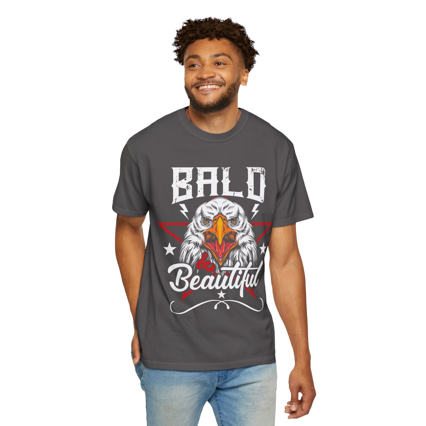 American Eagle, Bald is Beautiful T-Shirt, Unisex Garment-Dyed Tee - 13491