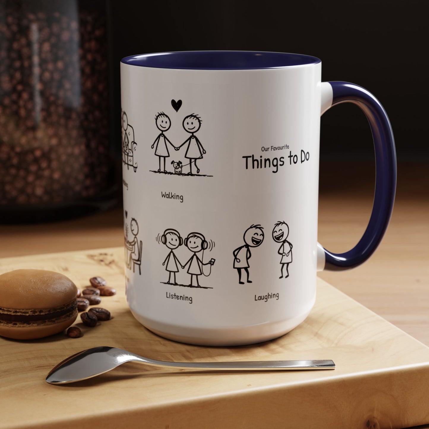 Our Favorite Things to Do Valentine’s Mug – Cozy Couples Illustrated Accent Coffee Mug - 14705