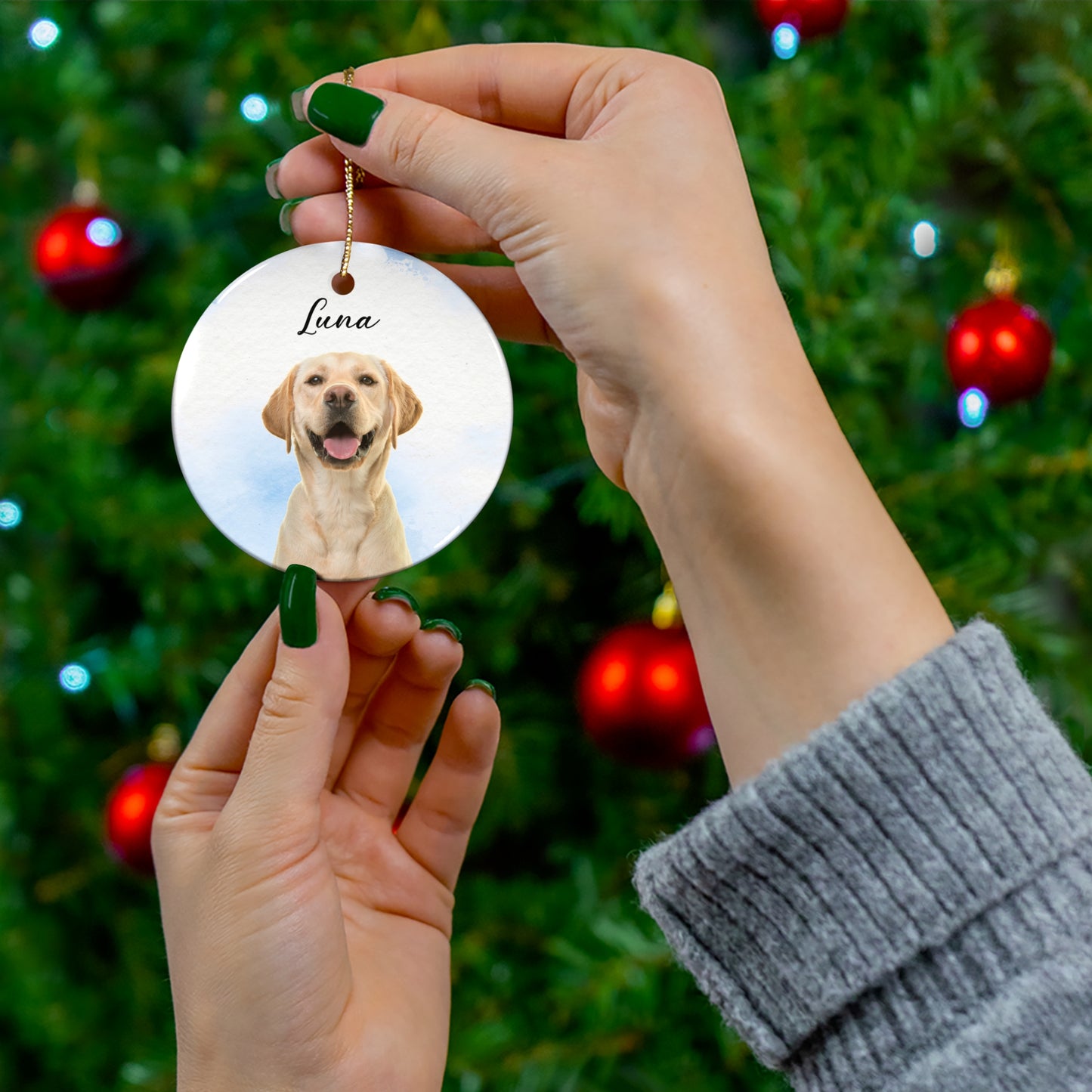 Your Dog, Customizable - Ceramic Ornament, 4 Shapes - 10037