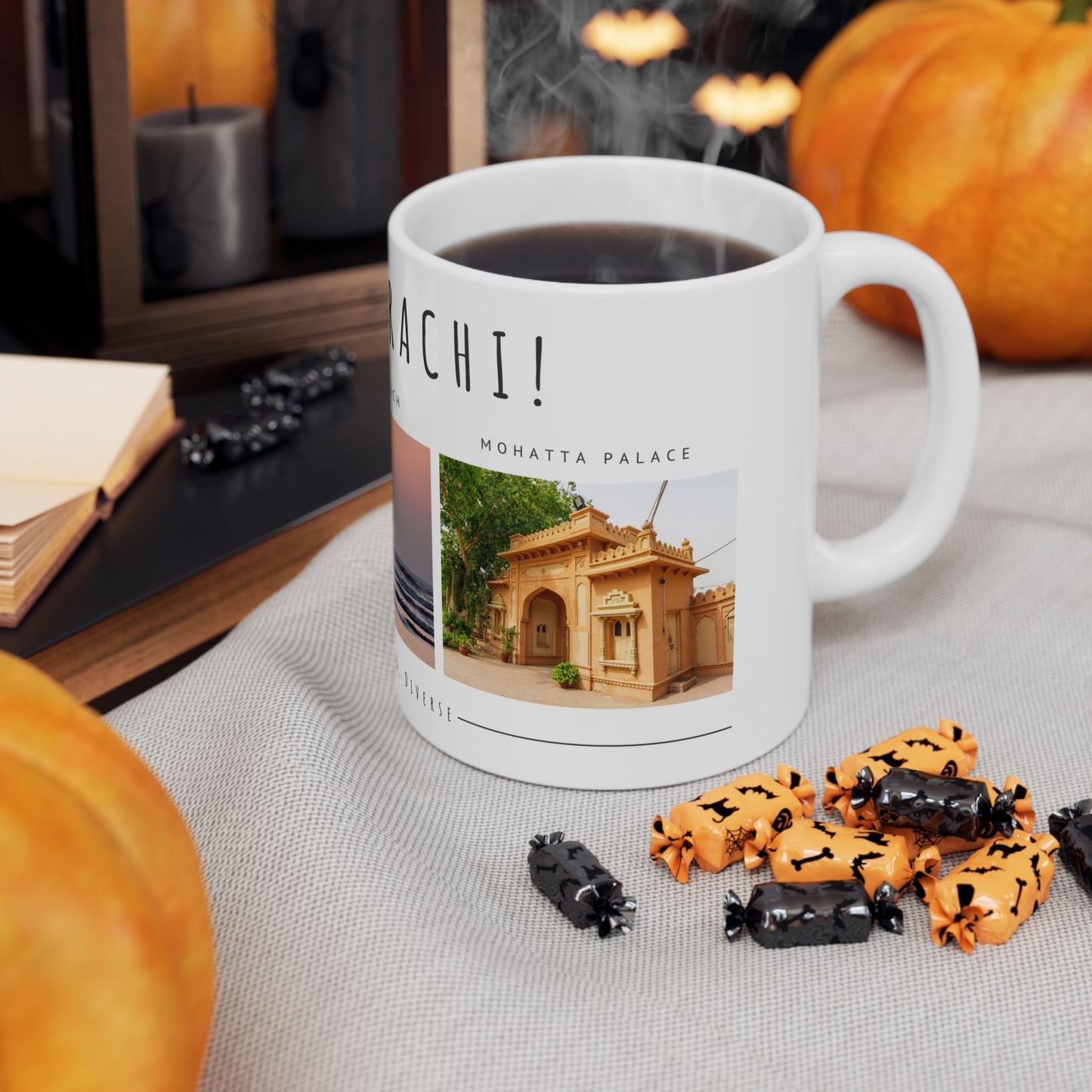 Hello Karachi Ceramic Mug - Coastal Beach Views, Perfect Gift for Travelers - 12214