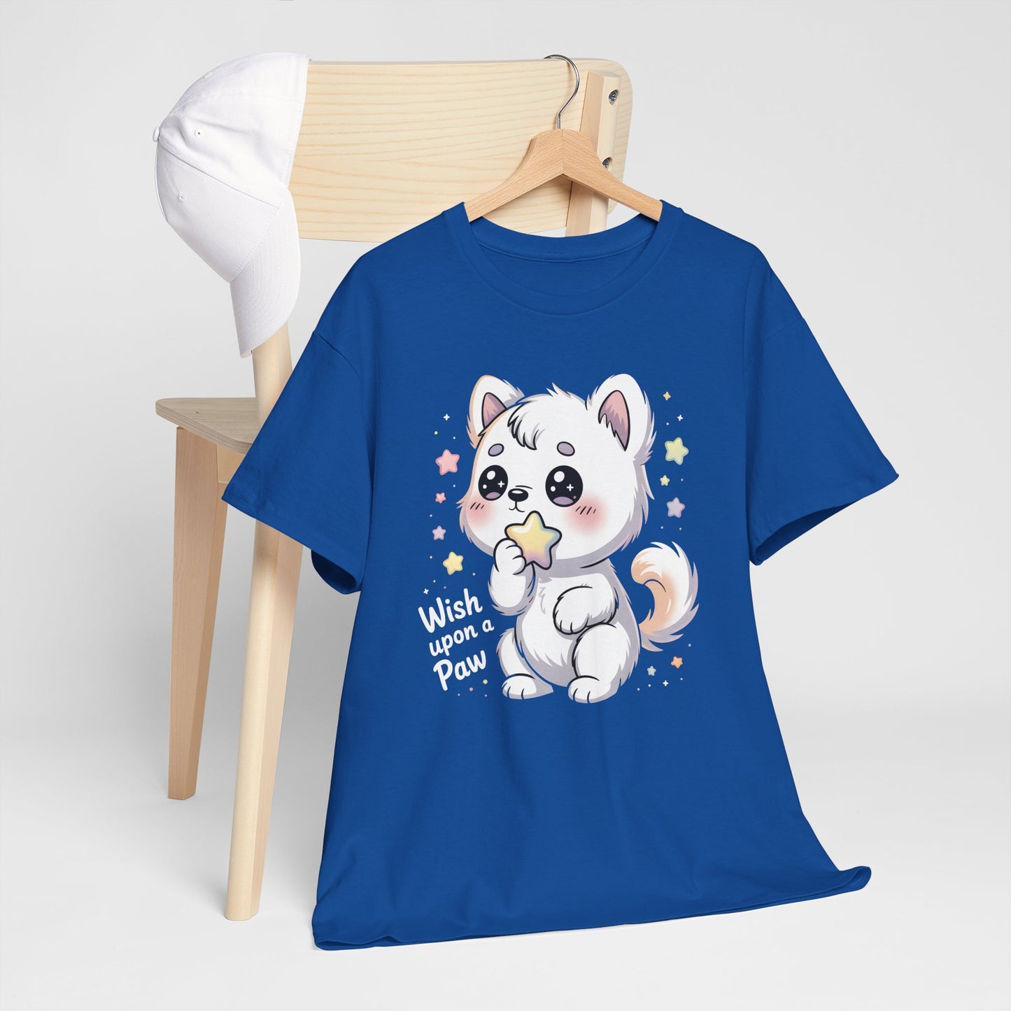 Cute Kitten T-Shirt – “Wish Upon a Paw” Kawaii Cat Tee Gift - 14851