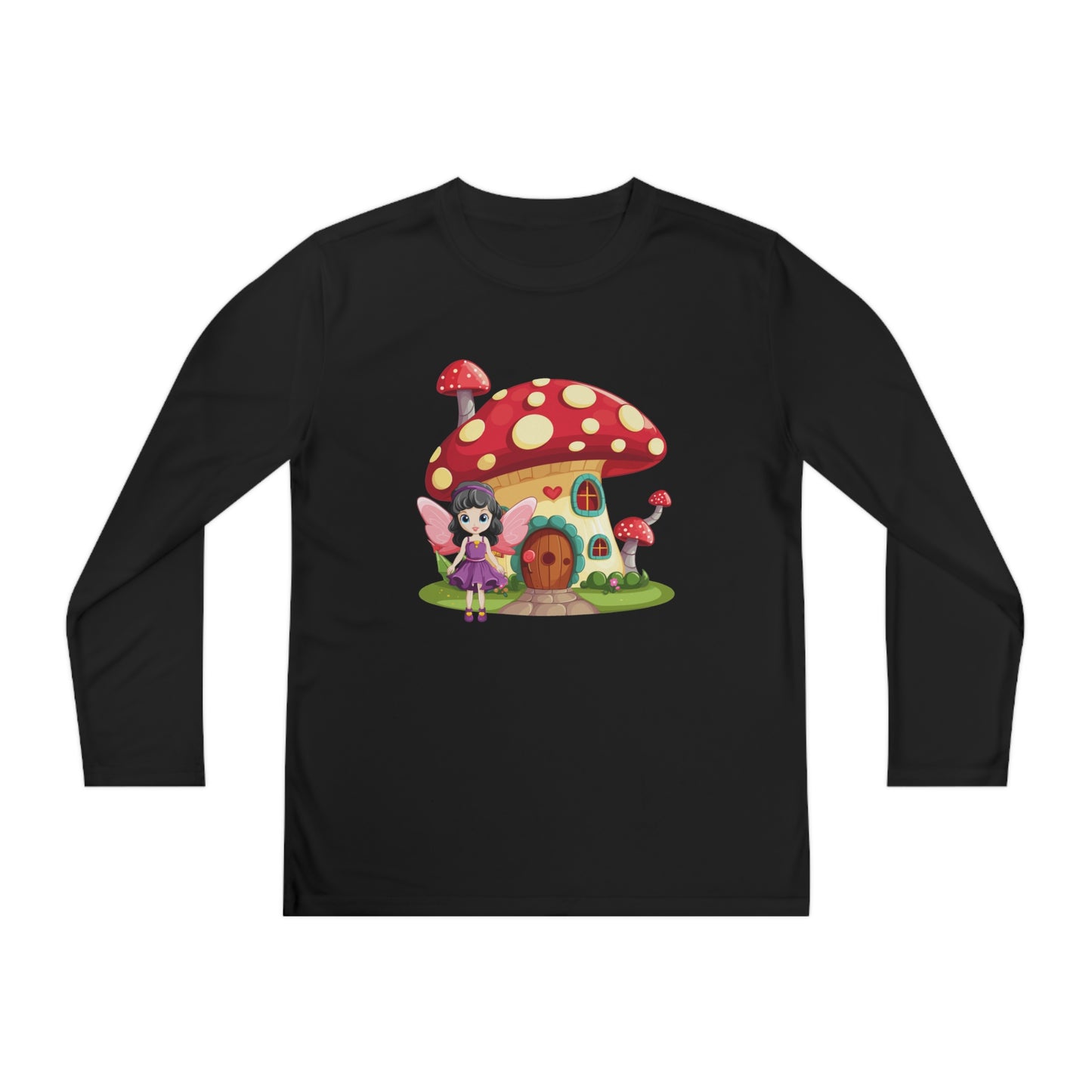 Fairy Mushroom House  - Youth Long Sleeve Competitor Tee